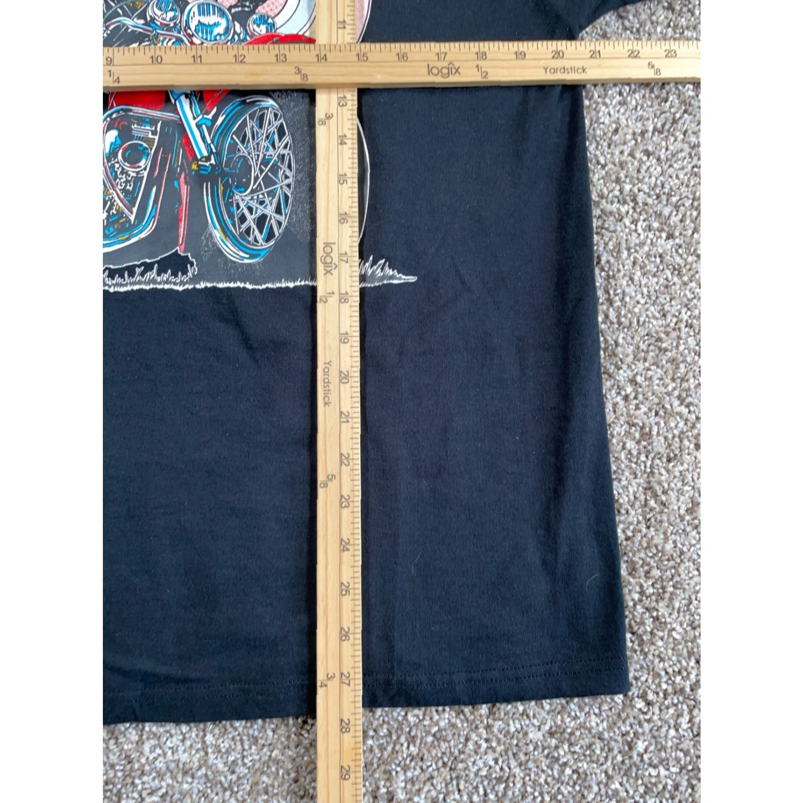 Fruit Of The Loom Fruit of the Loom Bikers Print T-Shirt Motorcycle City Retro Black 50/50 Cotton Blend Large Adult Men Short Sleeve Crew Neck Graphic Front Tag Size US L / EU 52-54 / 3 - 7 Thumbnail