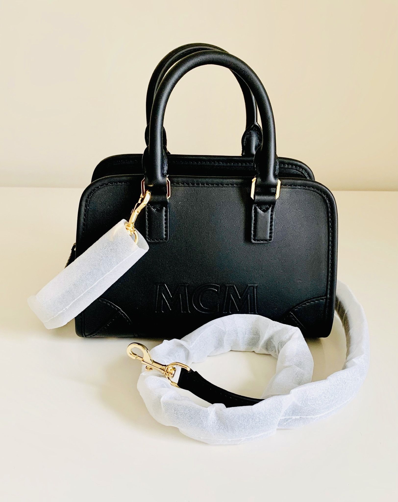 MCM MCM Boston Embossed Logo Leather Bag - NWT Size ONE SIZE - 1 Thumbnail