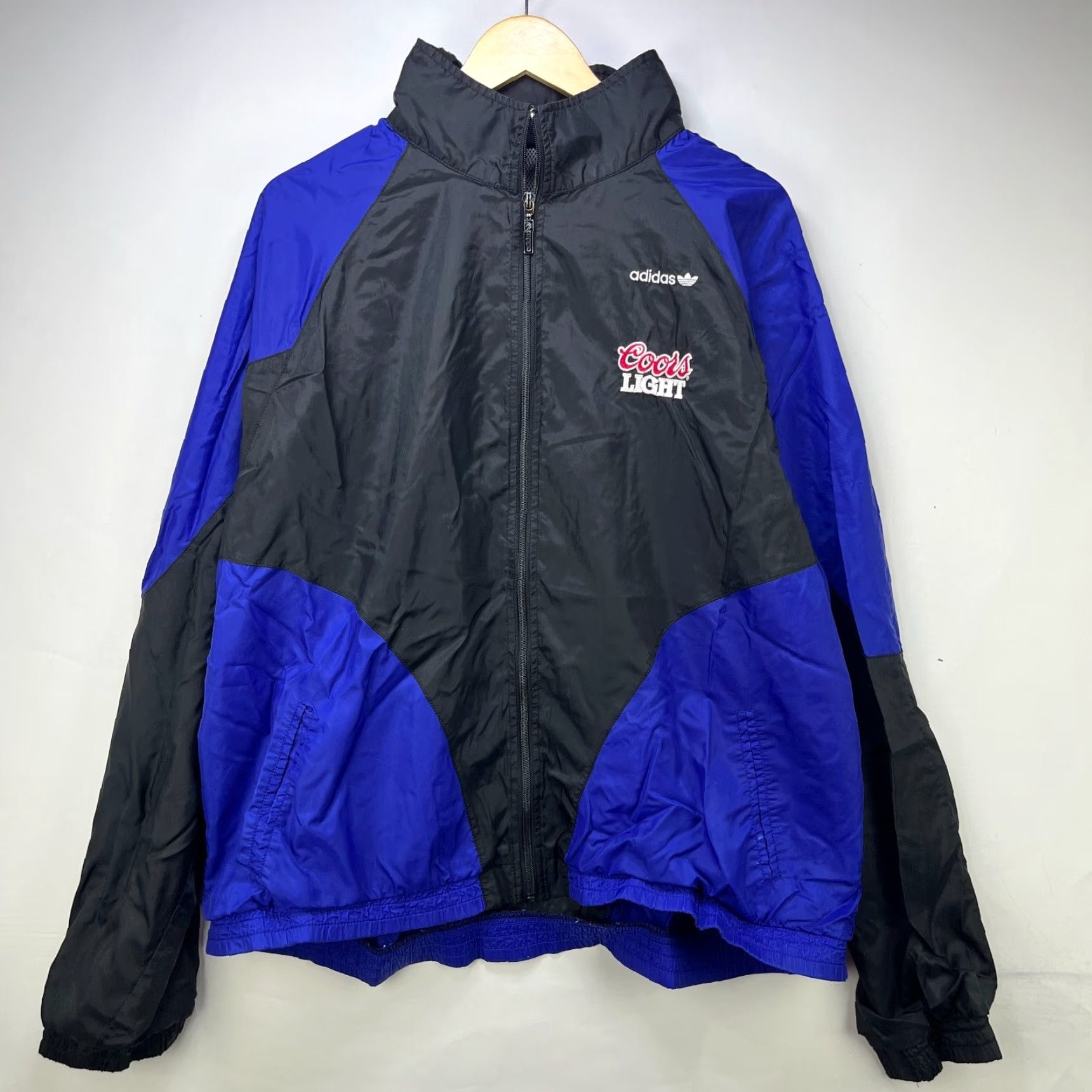 Nike VINTAGE Adidas Coors Light Windbreaker Jacket XL Hooded Mens Blue Windbreaker 90s Size US XL / EU 56 / 4 - 2 Thumbnail