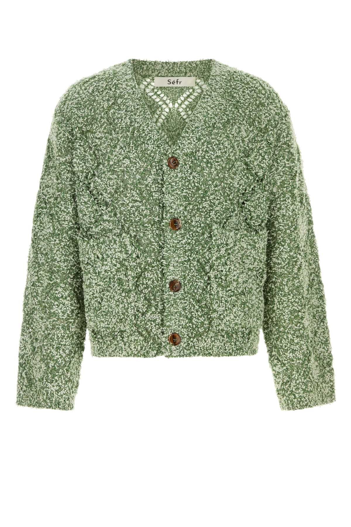 Sefr Melange Green Wool Blend Oversize Abain Cardigan Size US XL / EU 56 / 4 - 1 Thumbnail