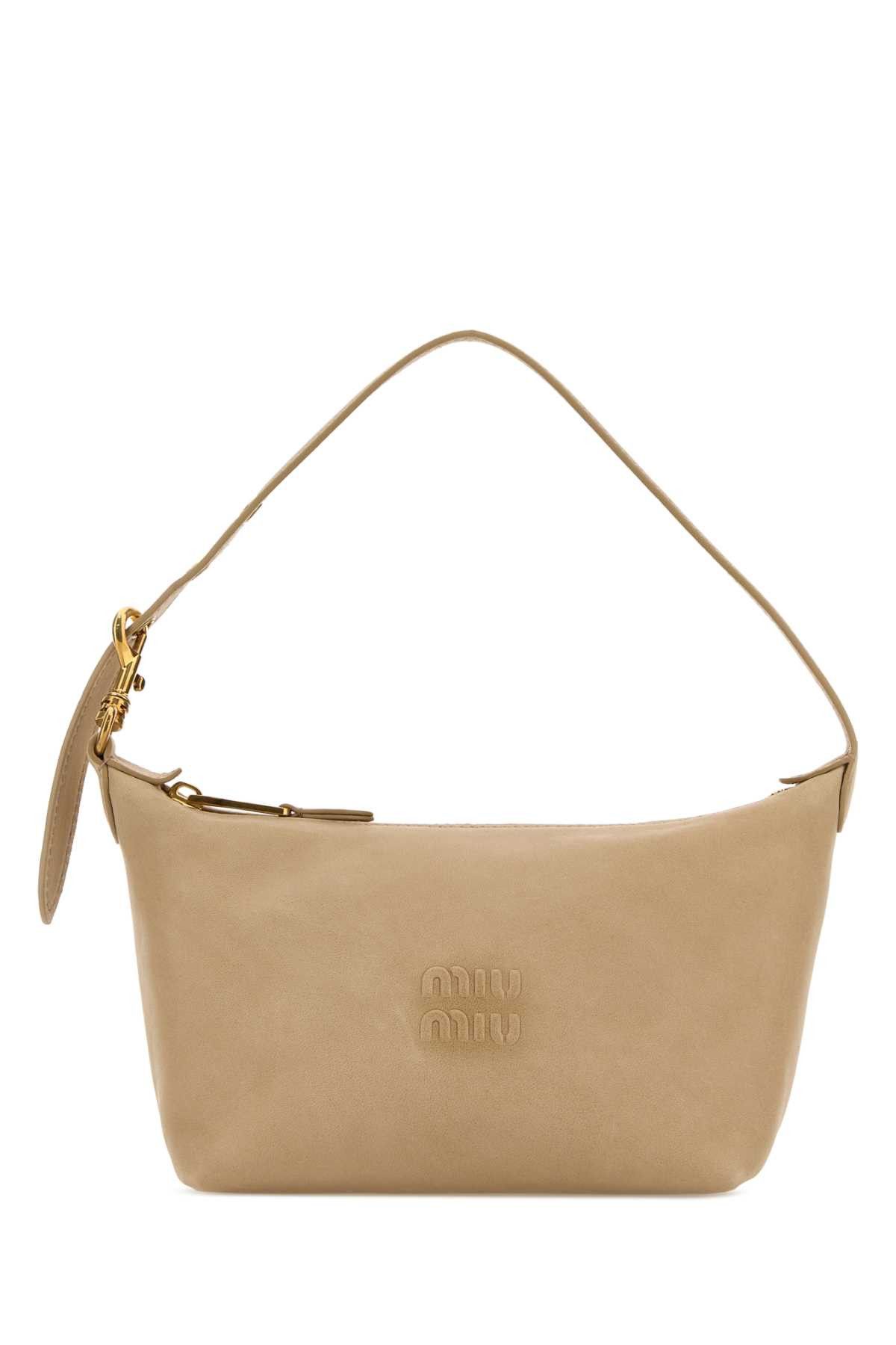 Miu Miu Beige Leather Handbag Size ONE SIZE - 1 Thumbnail
