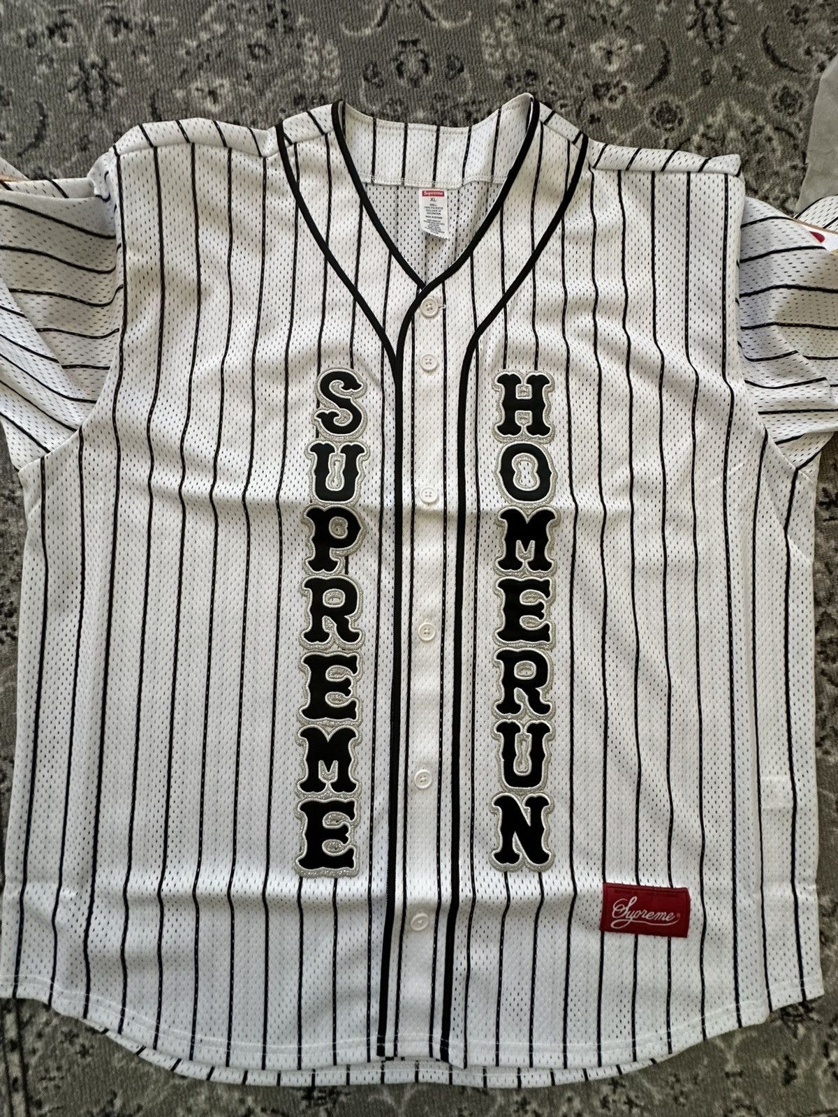 Nike × Supreme Supreme Nike Leather Baseball Jersey White | Grailed
