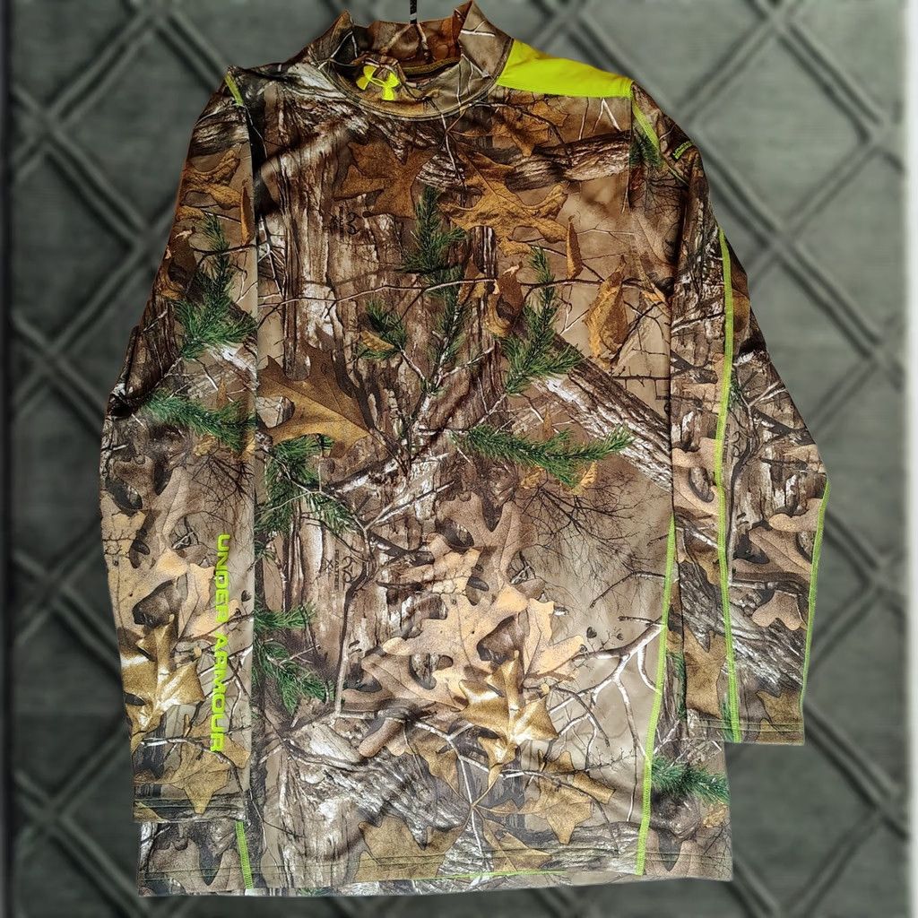 Under Armour Under Armour ColdGear Shirt Mens 2XL Compression Scent Control Real Tree Camo Size US XXL / EU 58 / 5 - 1 Thumbnail