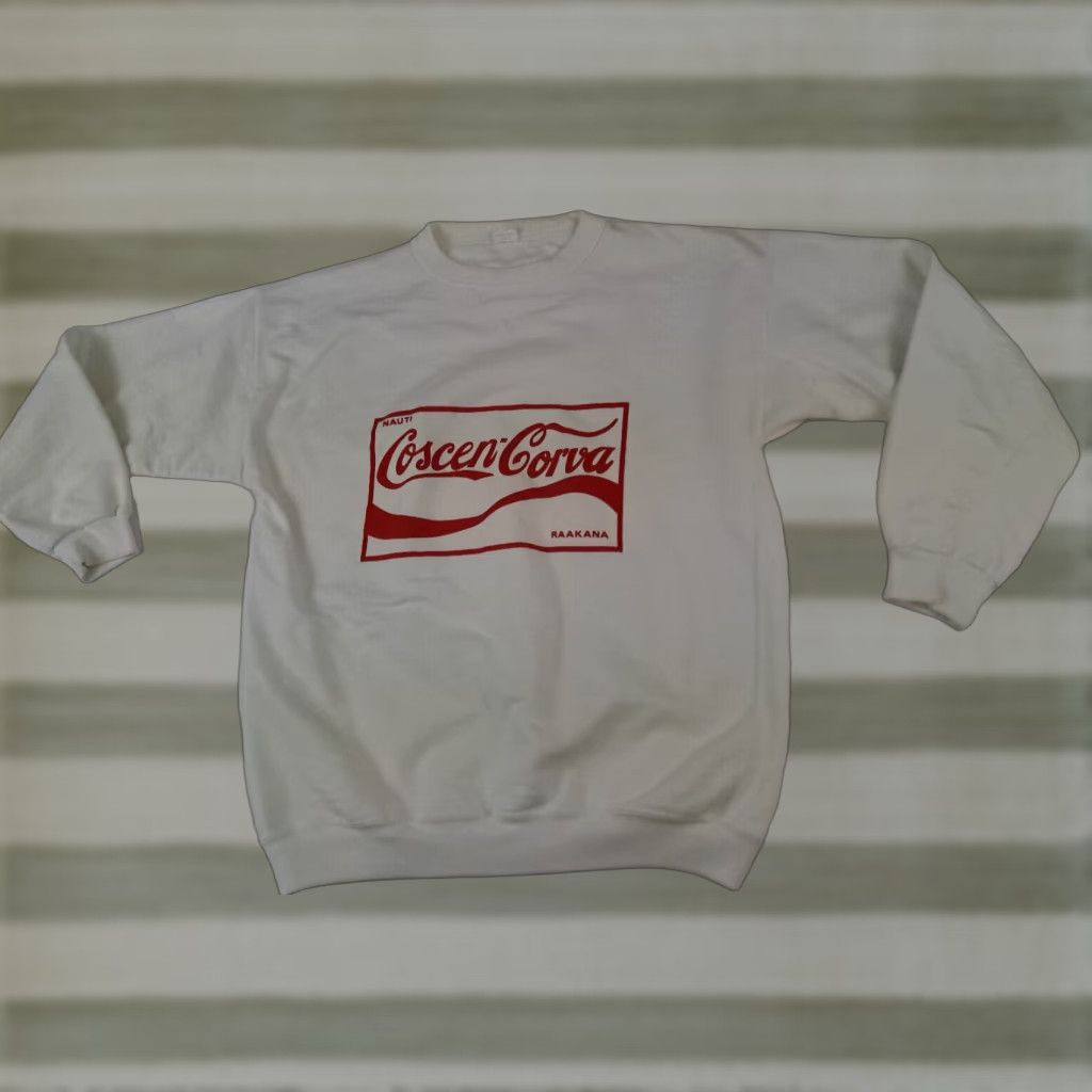 Vintage VINTAGE Nauti Coscen-Corva White Long Sleeve Sweatshirt L Unisex Adults Crew Neck Pullover Canvas Cotton-Poly 25in 24in pit to pit Hungary Size US L / EU 52-54 / 3 - 1 Thumbnail