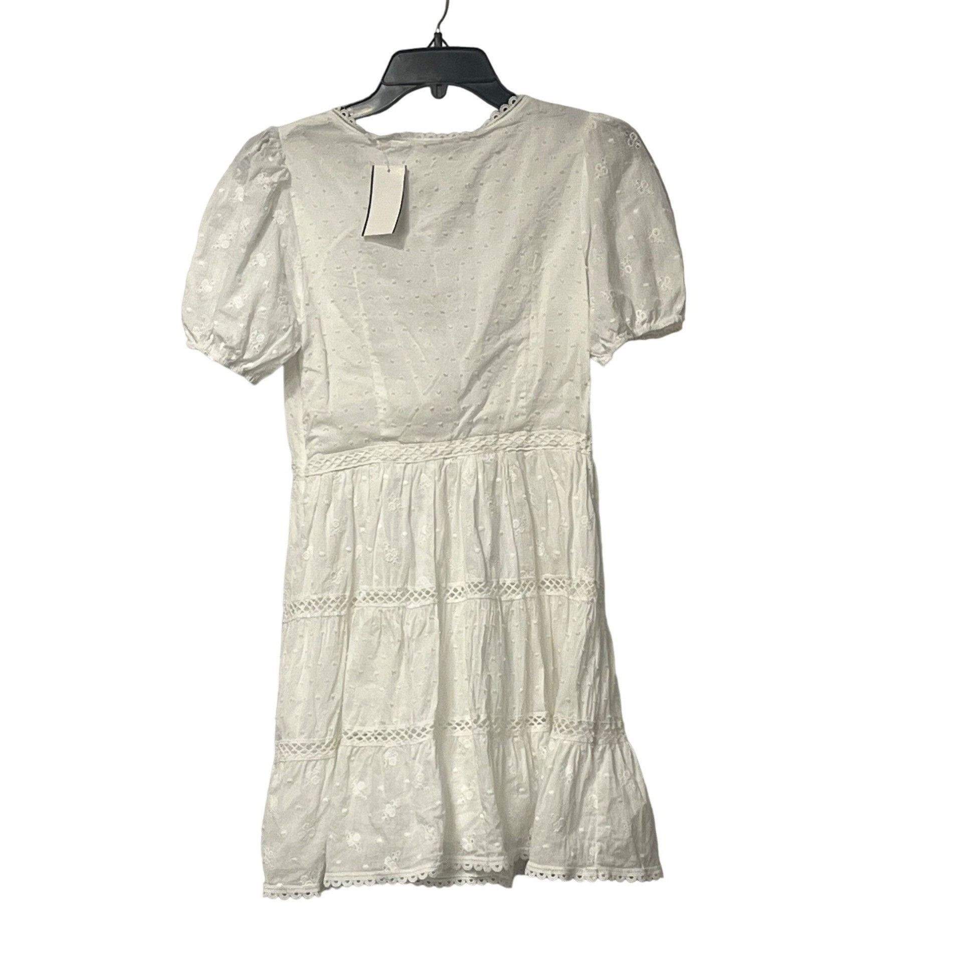 Other Lush Junior’s Puff Sleeve V-neck Tiered Dress, White, Sz. M Size M / US 6-8 / IT 42-44 - 11 Thumbnail