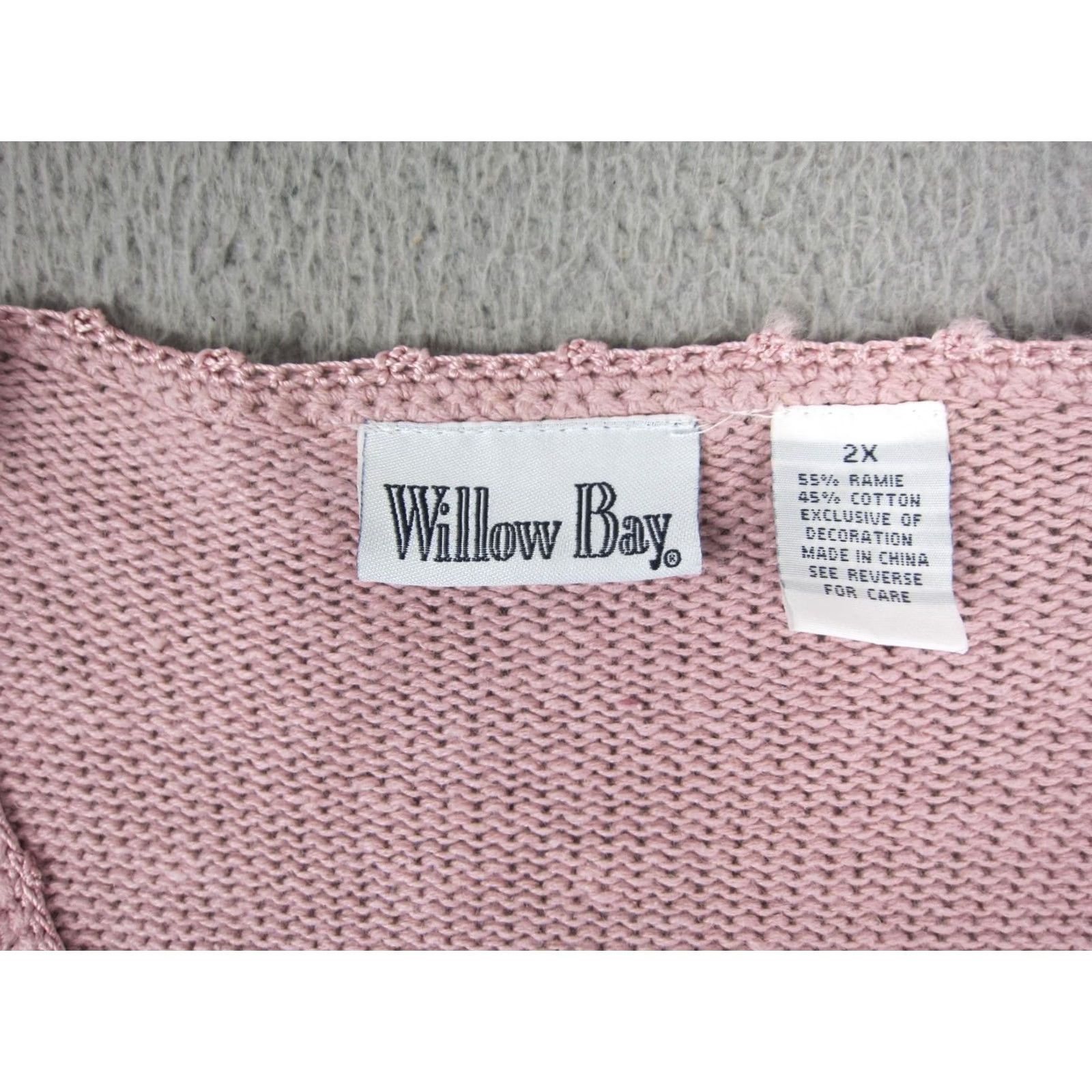 Vintage VINTAGE Willow Bay Cardigan Sweater Womens 2X Plus Pink Floral Knit Ladies 90s Size XXL / US 16-18 / IT 52-54 - 4 Thumbnail