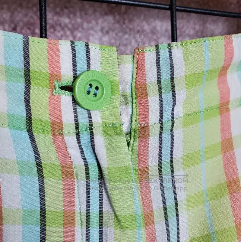 Dior Dior Green Cotton Plaid Summer Shorts . Size 27" / US 4 / IT 40 - 9 Thumbnail