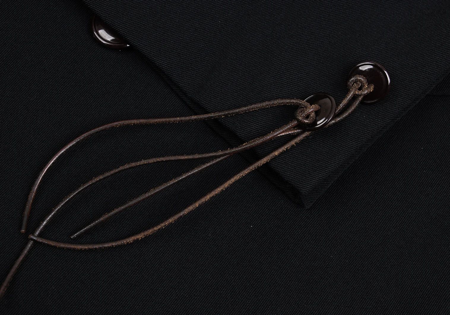 Yohji Yamamoto Yohji Yamamoto Leather Wool Peak Lapel Jacket Size US M / EU 48-50 / 2 - 5 Thumbnail