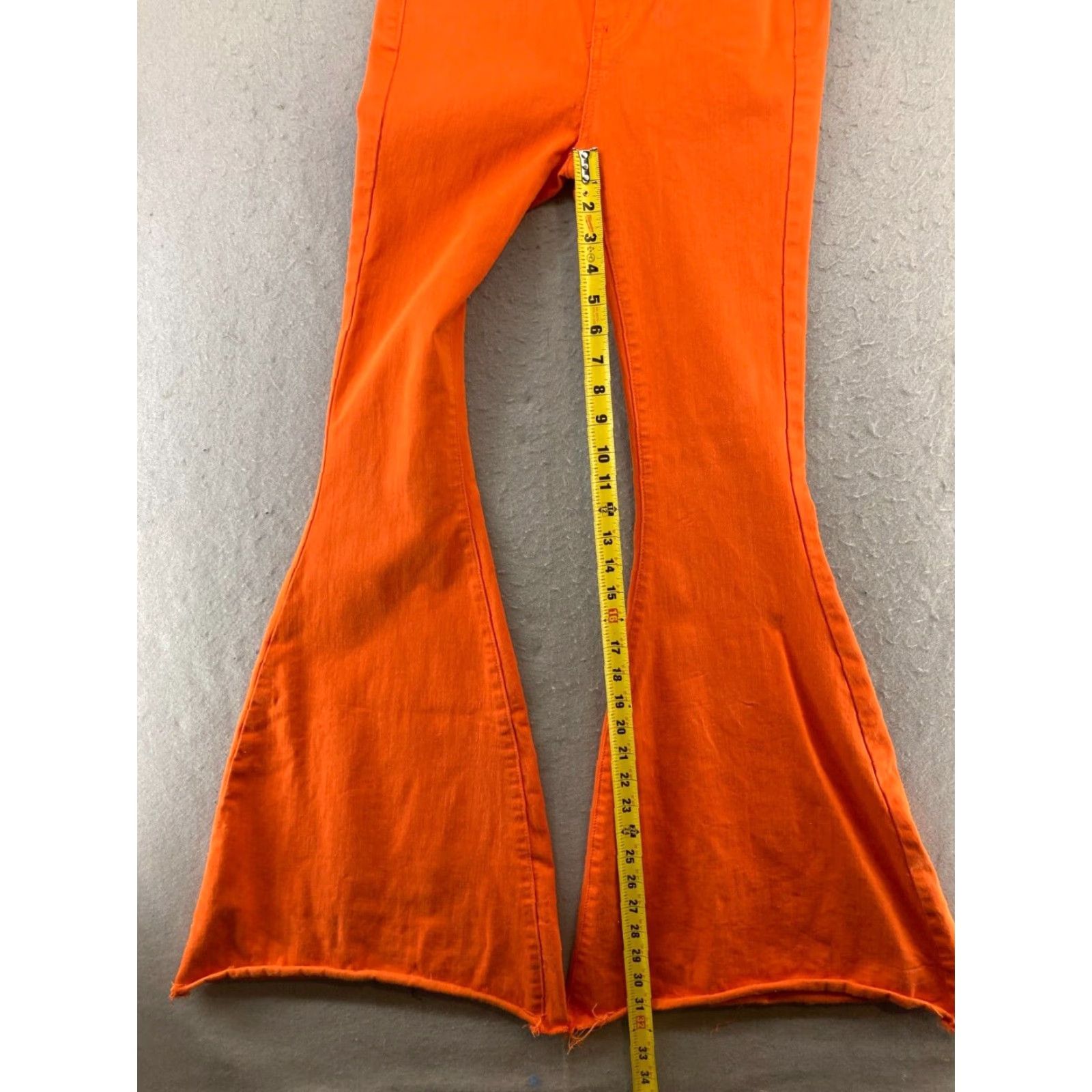 Vintage Judy Blue Women's High Rise Orange Stretch Super Flare Bellbottom Jeans 25 Regular Fit Bohemian Retro Size 42" / US 20 - 5 Thumbnail