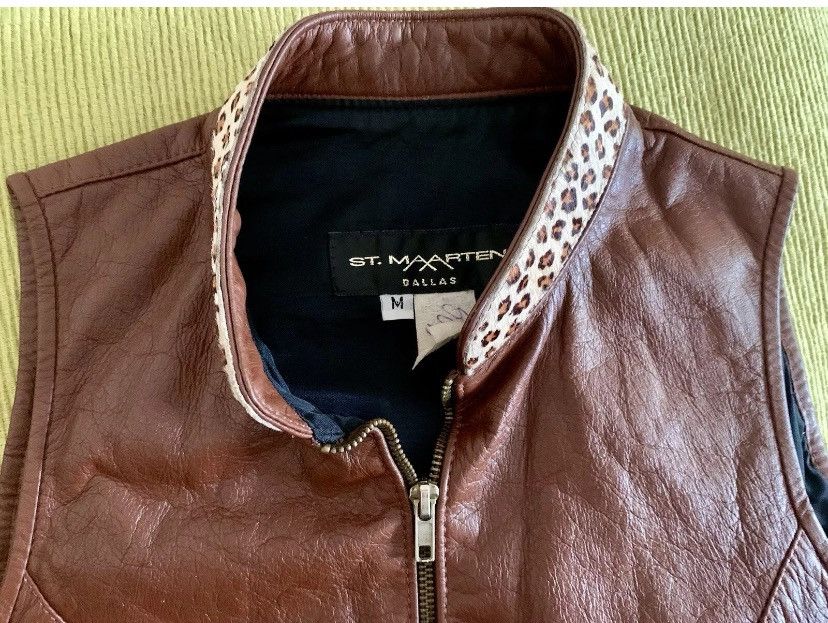 Designer × Vintage Vintage St Maarten Dallas Leather Vest Full Zip Vest USA M Size M / US 6-8 / IT 42-44 - 14 Thumbnail