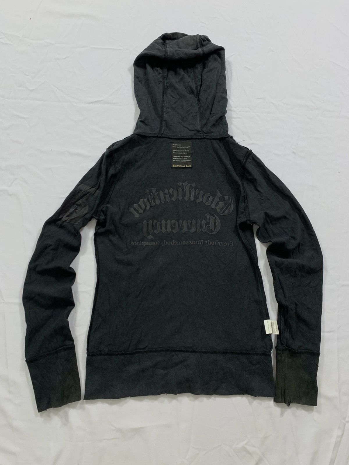 Hysteric Glamour HEAVEN AND EARTH DISTRESSED FADED GOTHIC PUNK ZIP HOODIE Size US M / EU 48-50 / 2 - 2 Thumbnail