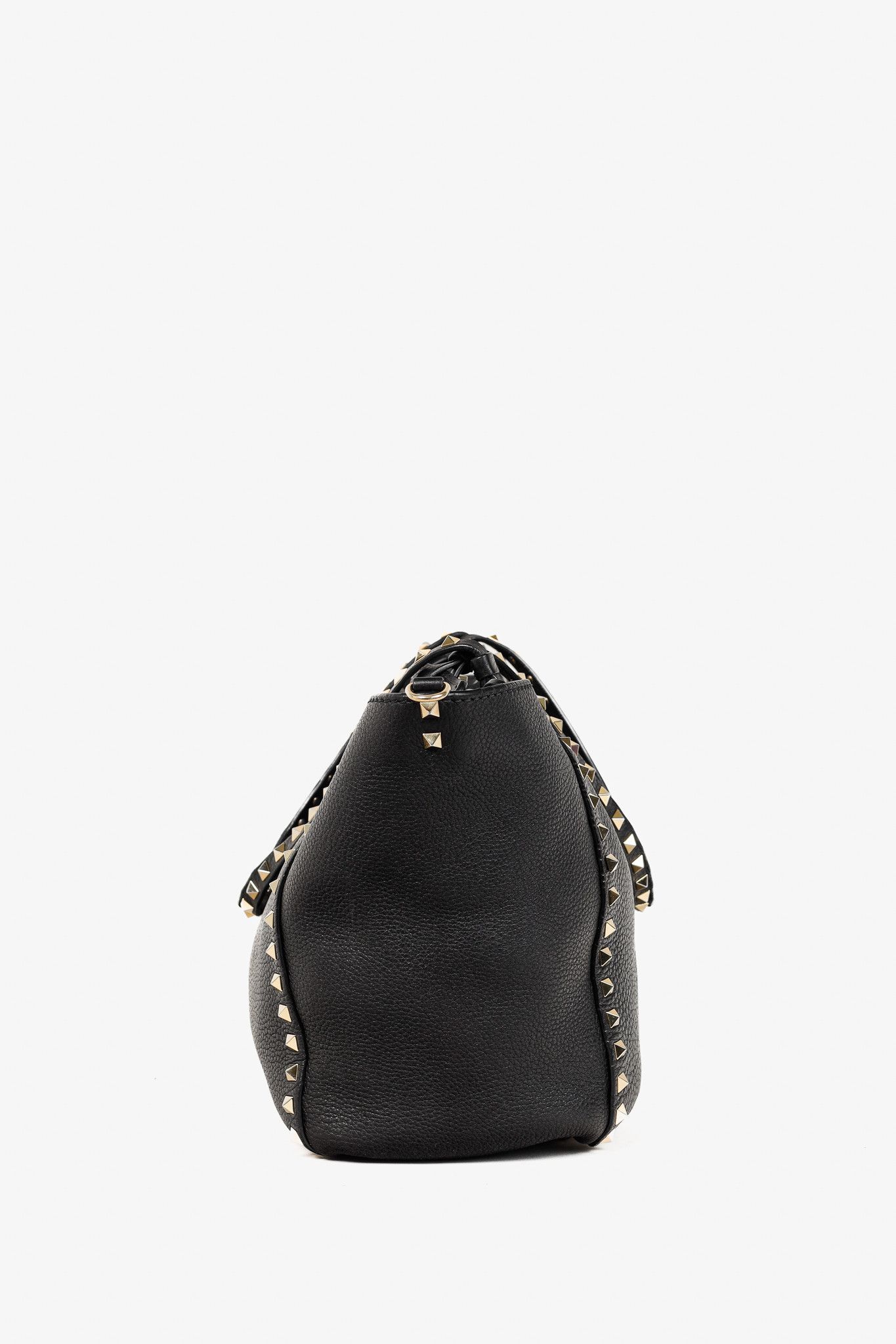 Valentino Valentino Garavani Medium Rockstud Pebbled Calfskin Tote Size ONE SIZE - 3 Thumbnail