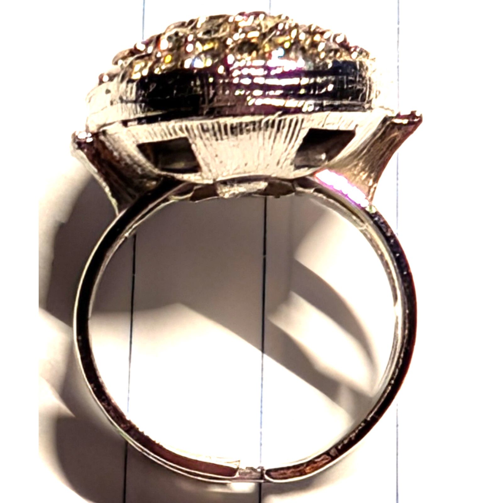 MCM Cocktail Dome Cluster Rhinestone? Ring MCM Adj. Costume Ring Size ONE SIZE - 5 Thumbnail