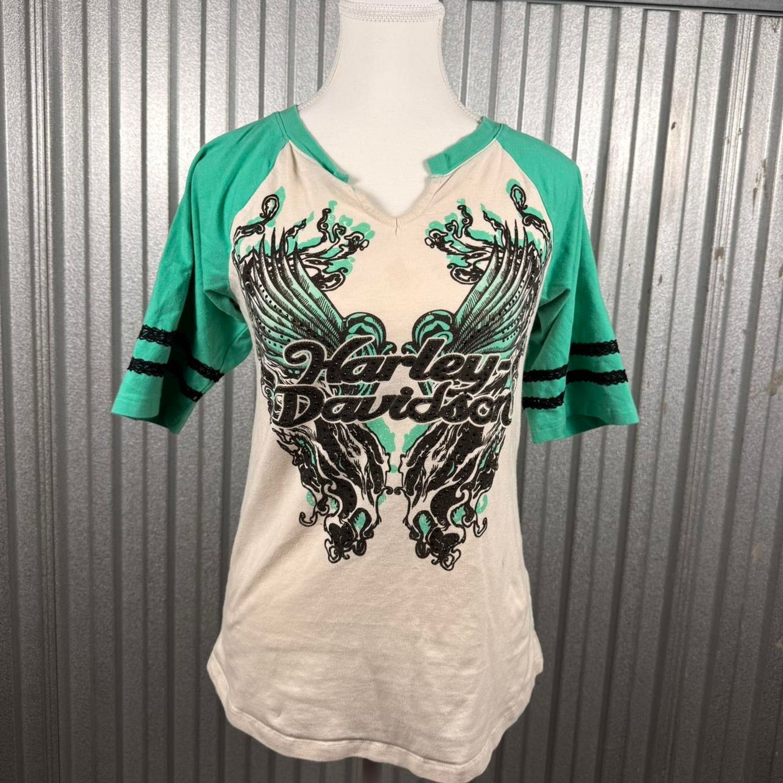 Harley Davidson Insane harley davidson rhinestone wings tee Size M / US 6-8 / IT 42-44 - 1 Thumbnail