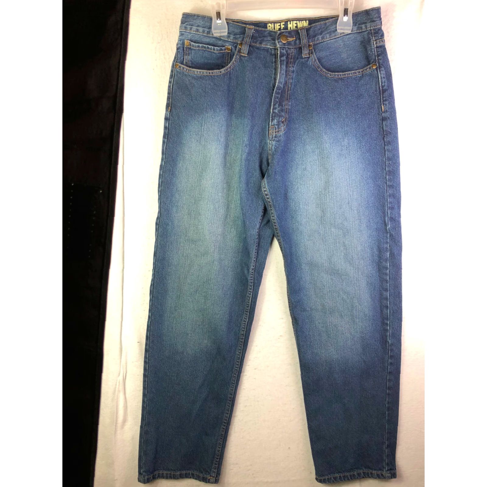 Denime a.n.a Mid Rise Skinny Jeans Juniors 29/8 Blue Denim Medium Wash Womens Regular Rise 8.5-10.5 Zip Inseam 23.5 in Size 29" - 6 Thumbnail