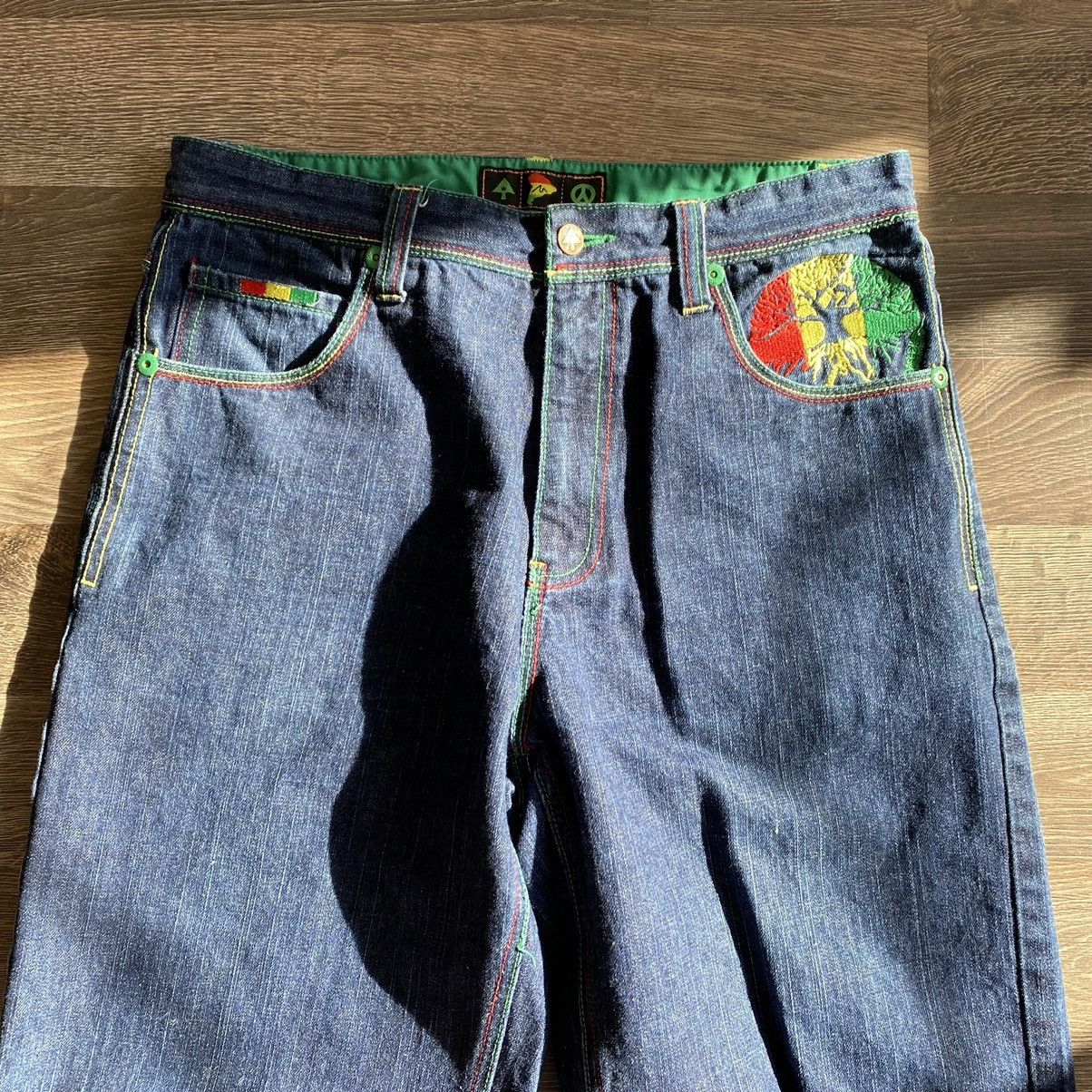 Japanese Brand × Vintage Vintage y2k embroidered denim pants Size US 33 - 12 Thumbnail