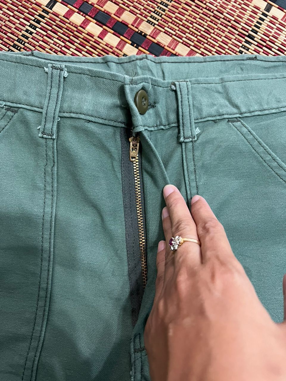 Japanese Brand Gung Ho Baker Pants Green Army Size US 31 - 3 Thumbnail