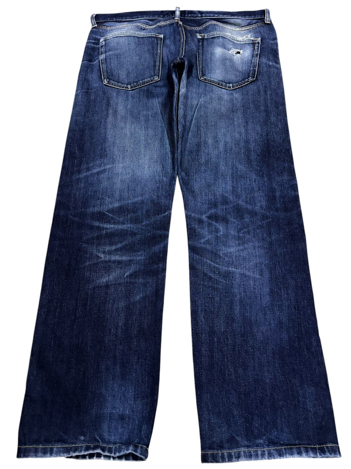Japanese Brand × Jun Takahashi Vintage Kaihara Uniqlo Selvedge Faded Blue Indigo Jeans Size US 36 / EU 52 - 3 Thumbnail