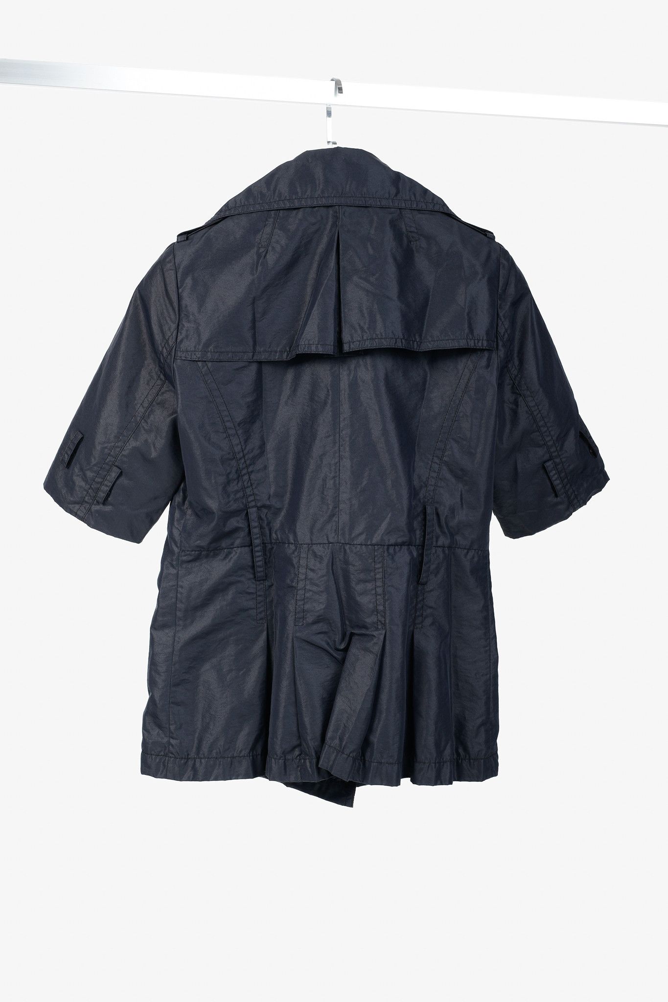 Max Mara Max Mara Black Silk Short-Sleeve Double-Breasted Jacket Size M / US 6-8 / IT 42-44 - 2 Thumbnail