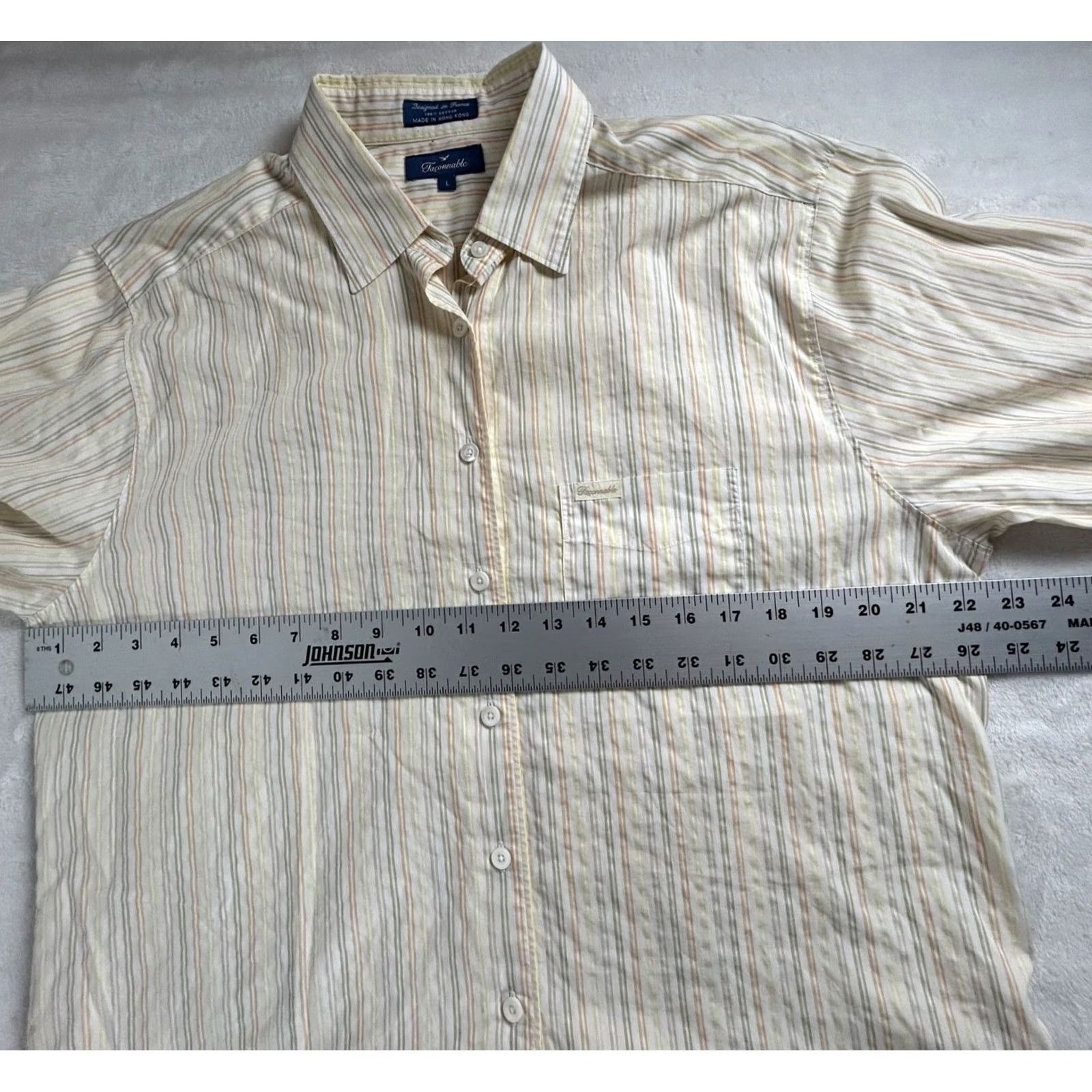 Faconnable Faconnable Shirt Women Multicolor Striped Long Sleeve Button-Up Cotton Large Regular Size L Size L / US 10 / IT 46 - 6 Thumbnail