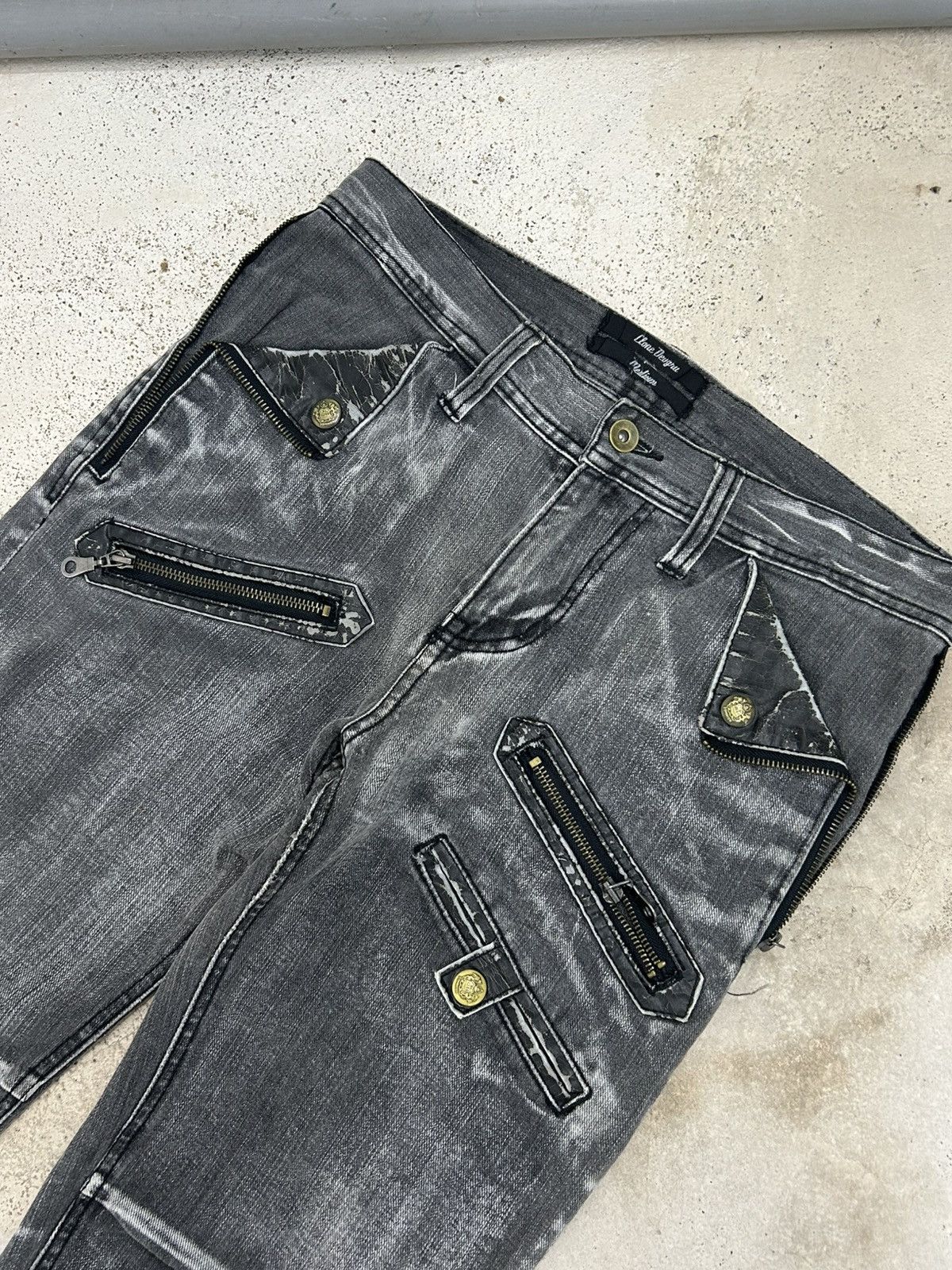 If Six Was Nine Clone Deugru Japan Grey Wash Punkers Pocket Zipper Size US 31 - 15 Thumbnail