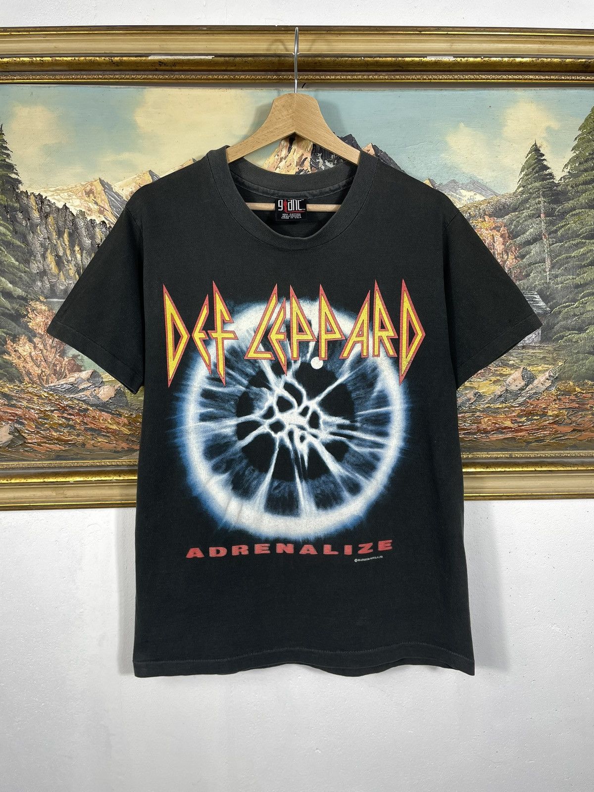 Band Tees Def Leppard Black Vintage 90s Tee Rock Metal Adrenalize Tour Size US M / EU 48-50 / 2 - 1 Thumbnail