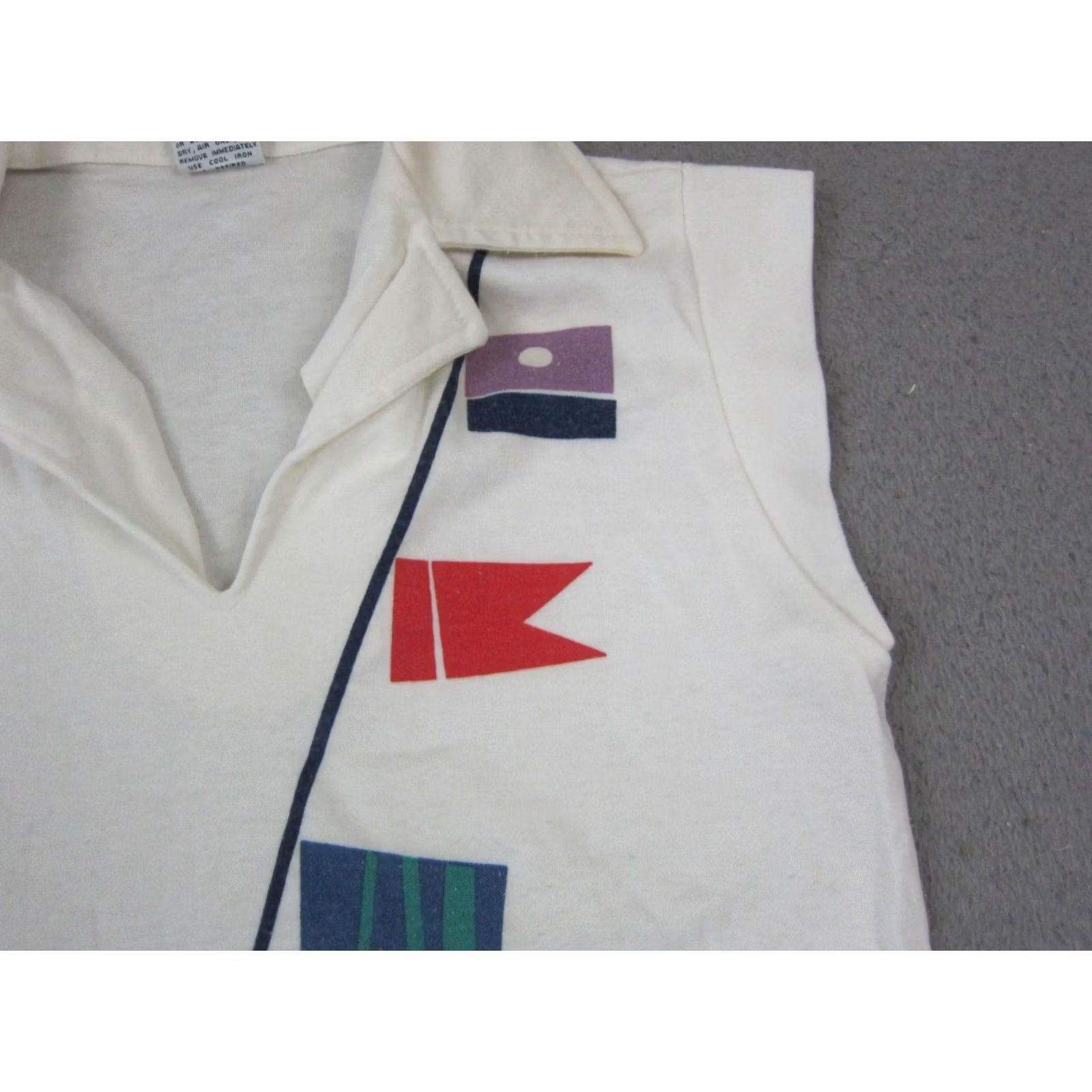 Catalina Vintage Catalina Polo Shirt Womens Medium White Golf Flags Made in USA Active Size M / US 6-8 / IT 42-44 - 5 Thumbnail