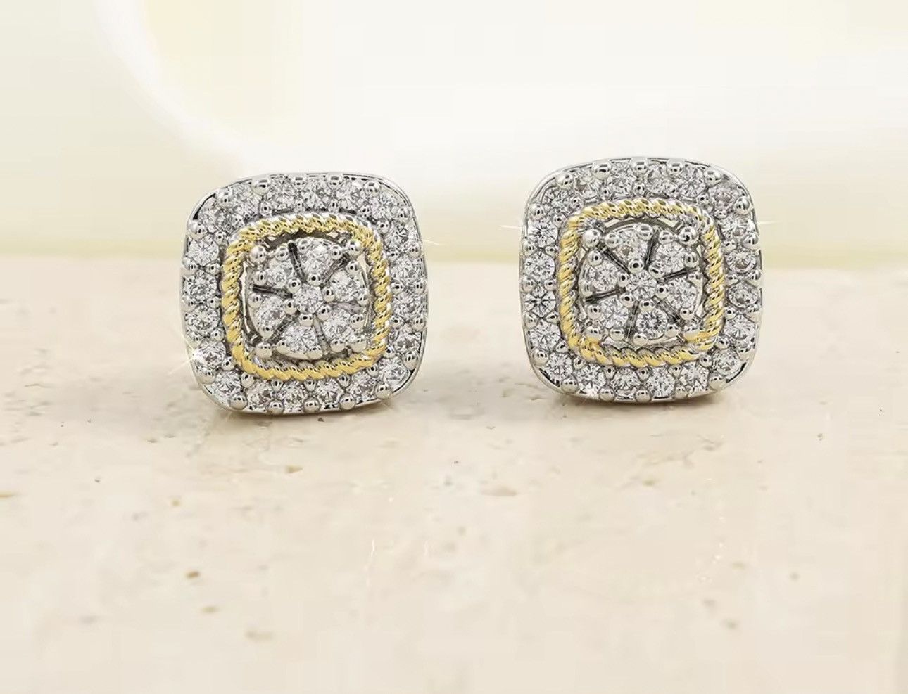 Jewelry Studs earrings cubic zirconia crystals Size ONE SIZE - 1 Thumbnail