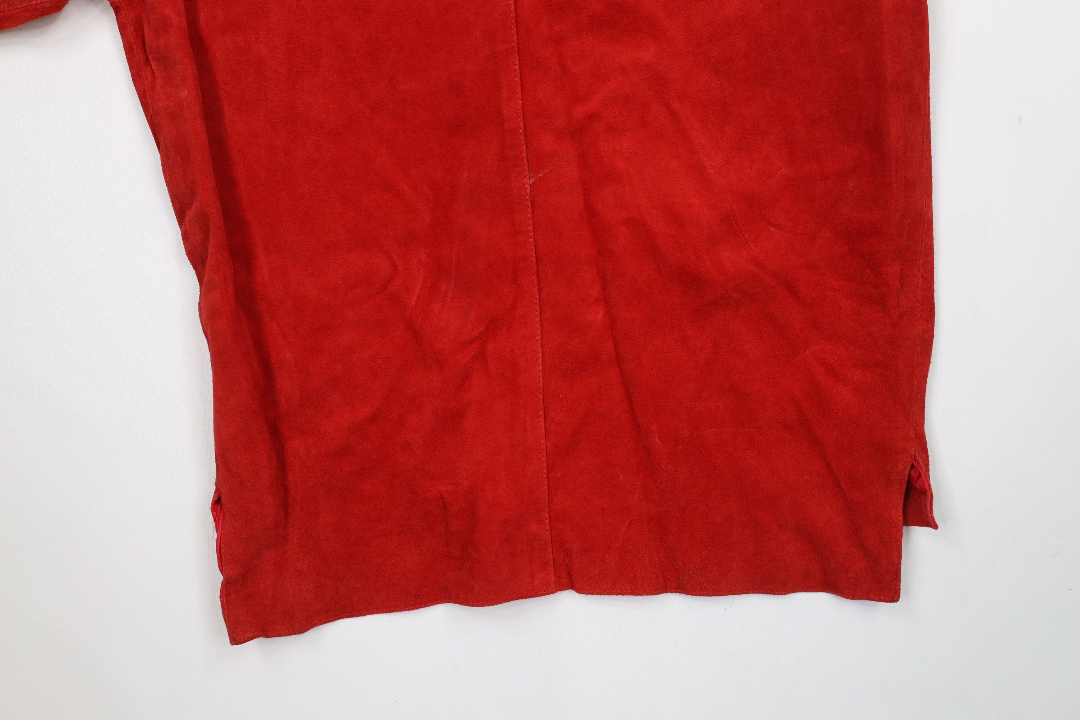 Deadstock Vintage 90s Streetwear Suede Leather Shorts Suit