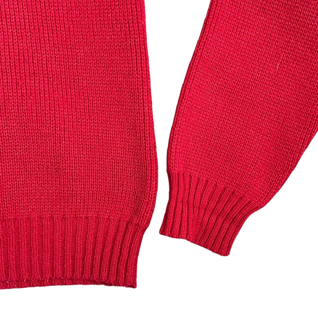 Vintage VINTAGE Calvin Charles Sweater Adult SMALL Red Textured Knit Quarter Zip 80s Size US S / EU 44-46 / 1 - 7 Thumbnail