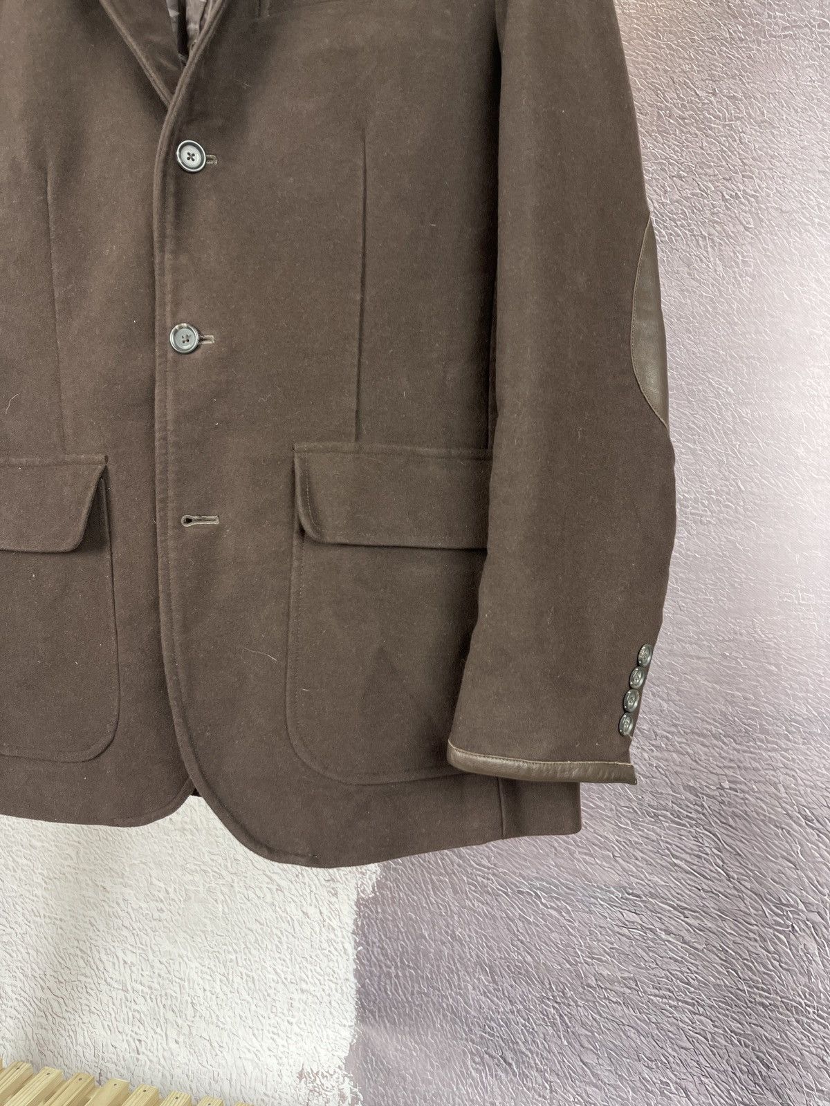Polo Ralph Lauren Vintage Polo Ralph Lauren Brown Cotton Blazer Leather Elbows Size 40R - 5 Thumbnail