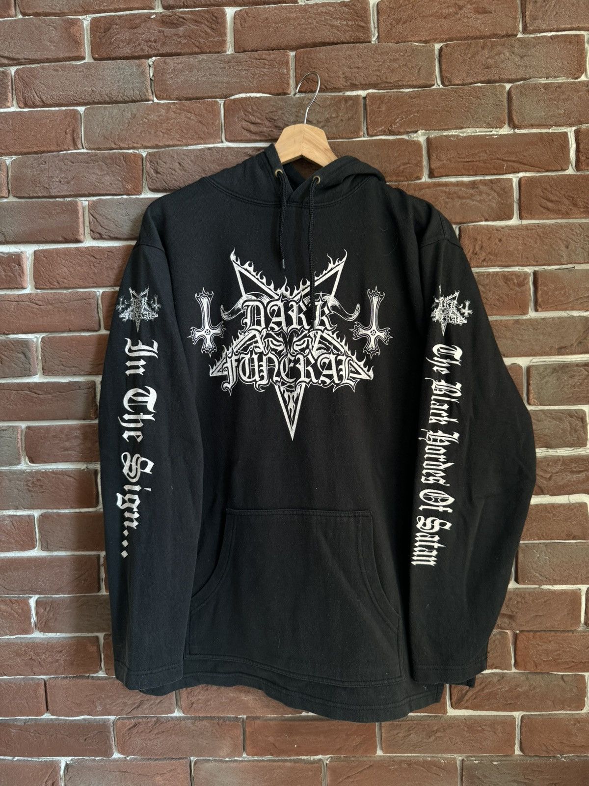 Band Tees Rare Vintage 90s Dark Funeral Sign Black Metal Band Hoodie L Size US L / EU 52-54 / 3 - 2 Thumbnail