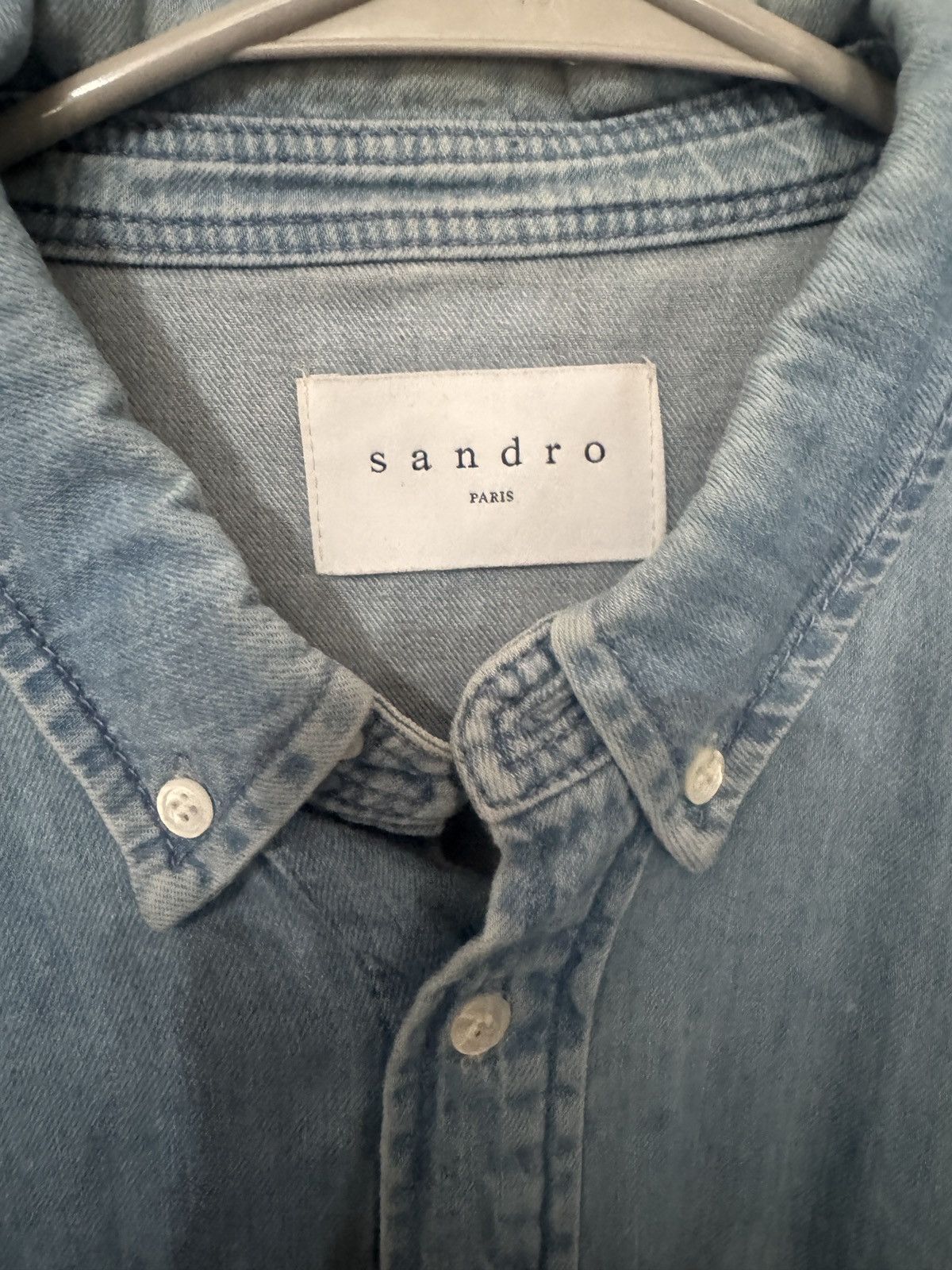 Sandro Sandro Paris Denim Shirt Size US L / EU 52-54 / 3 - 2 Thumbnail