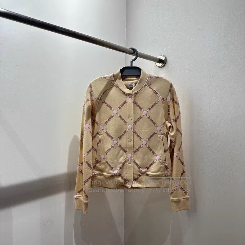 Hermes Hermes Geometric pattern beige zip-up jacket, cotton Size XS / US 0-2 / IT 36-38 - 1 Thumbnail