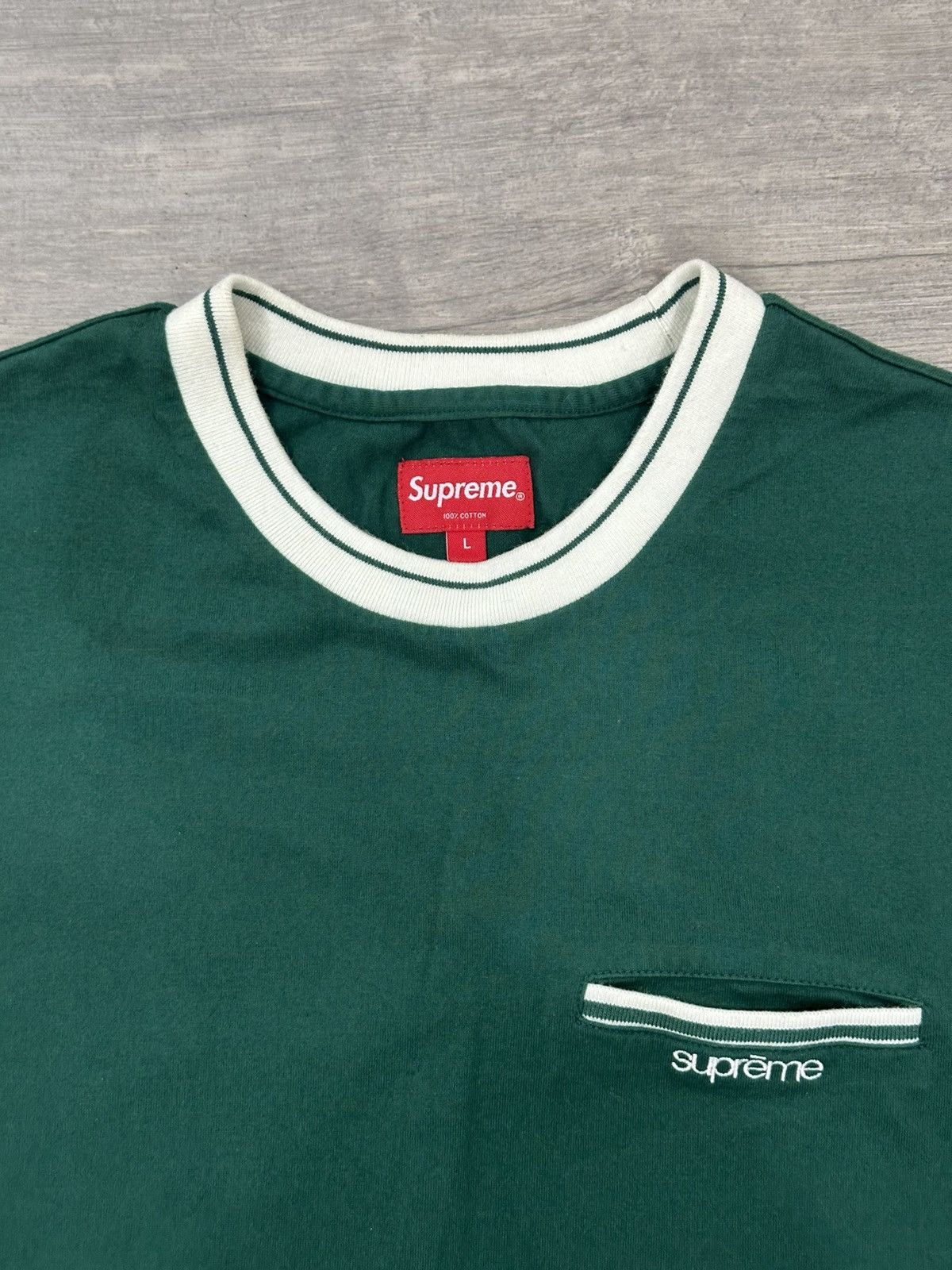 Supreme Supreme Ribbed Pocket Tee Size US L / EU 52-54 / 3 - 2 Thumbnail