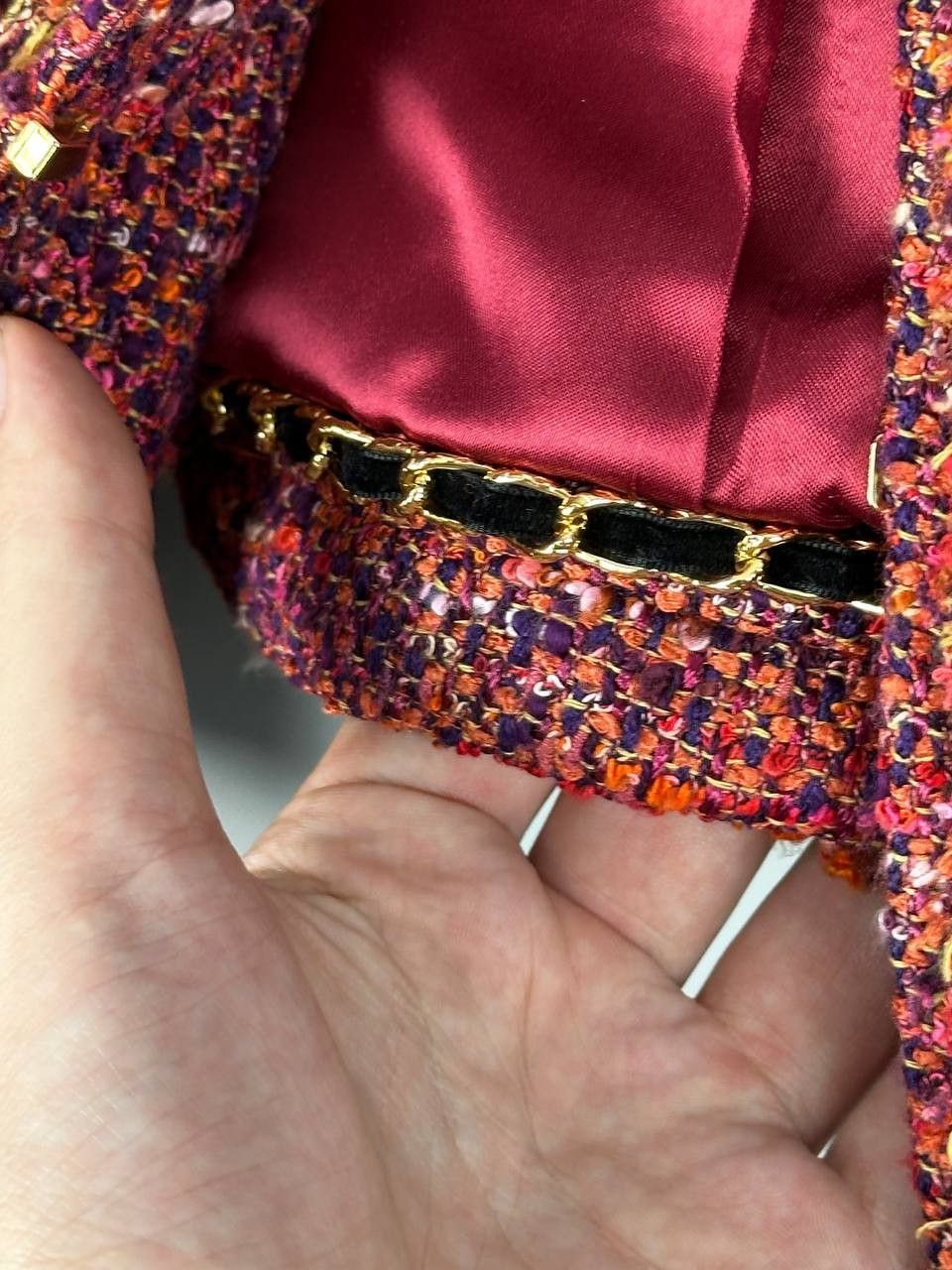 Vintage Edward Achour Paris Womens Boucle Tweed Open Front Blazer Size M / US 6-8 / IT 42-44 - 8 Thumbnail