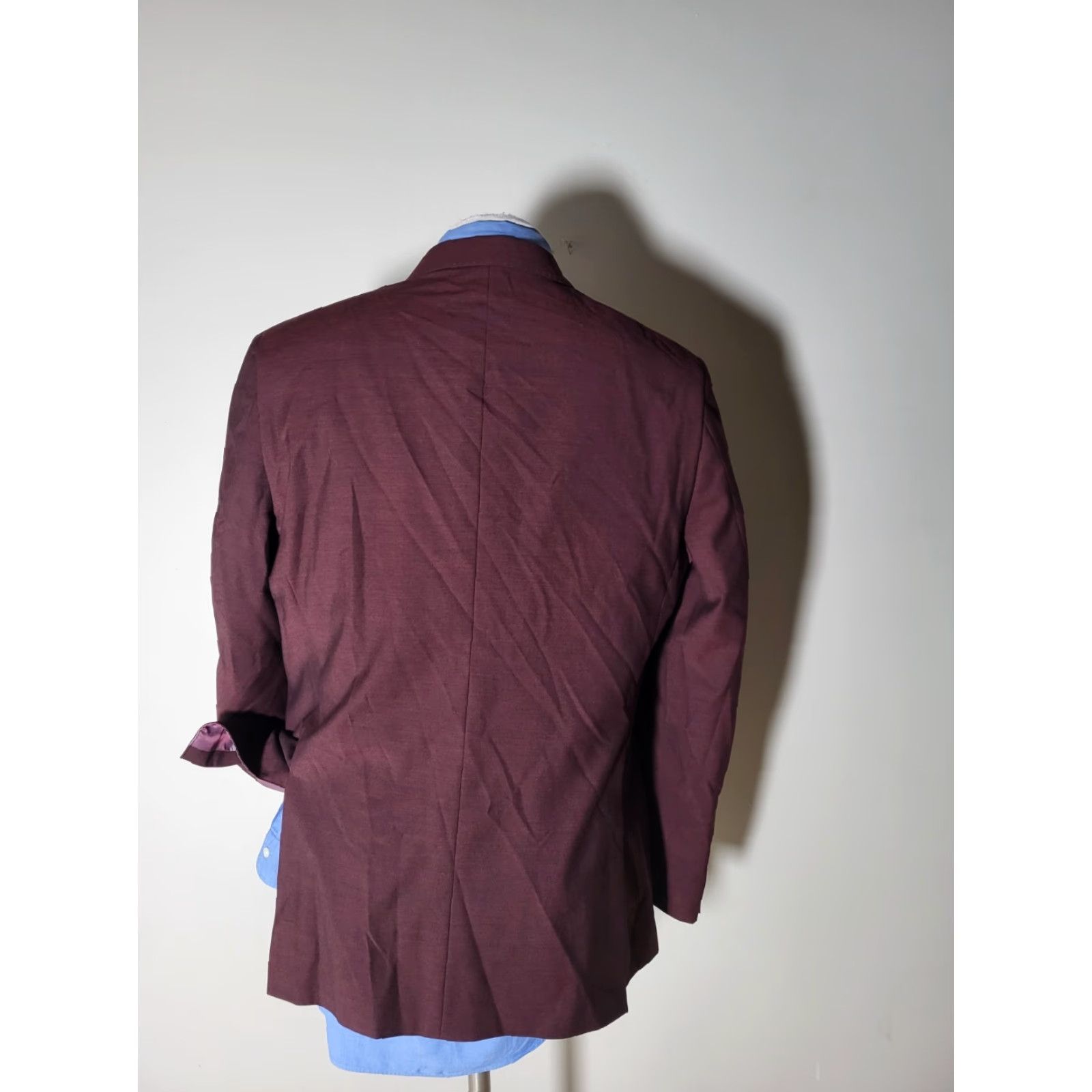 Vintage Bachrach Sport Coat 44L Slim Peak Lapel Red Wool Polyester Blazer Jacket Men Long 4 Season New without tags Men Size 44R - 7 Thumbnail