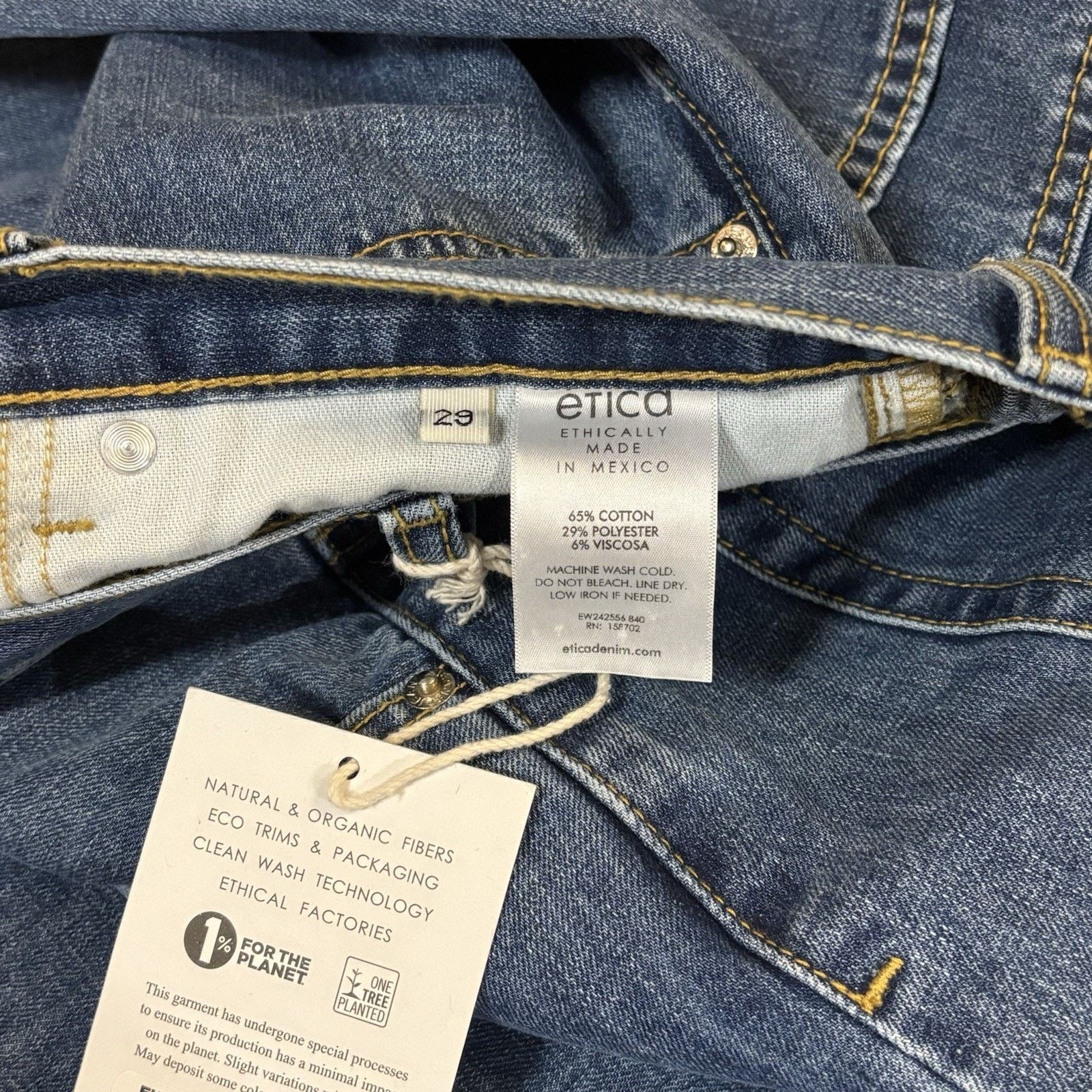 ETICA Etica Relaxed Button Fly Wide Leg Jeans Blue W's 29 [33x33] Size 33" - 7 Thumbnail