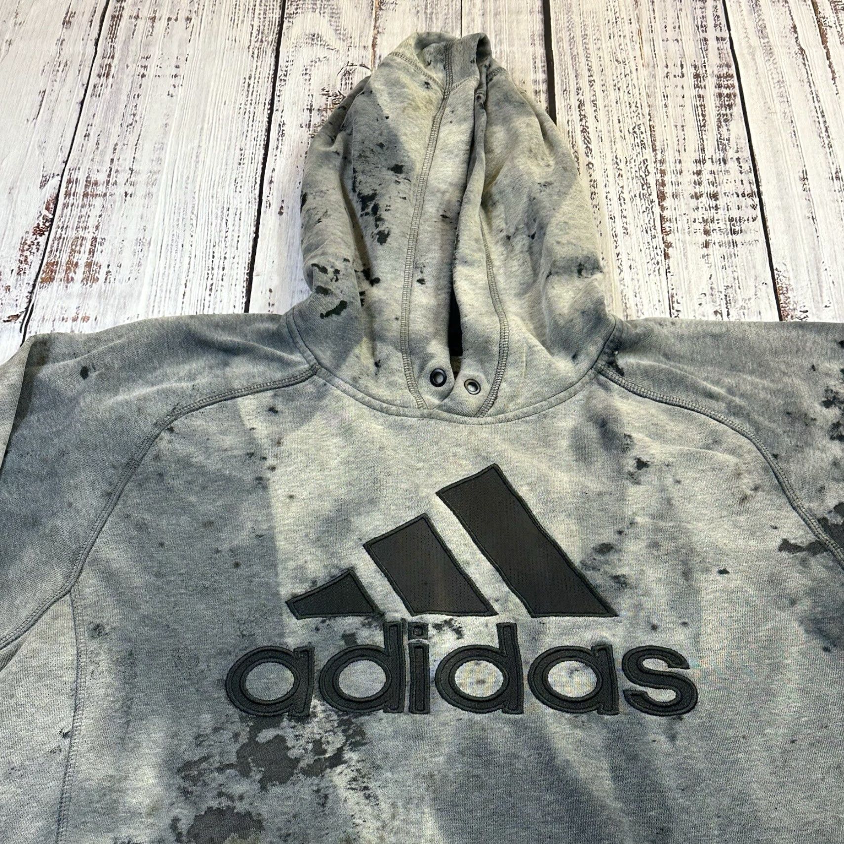 Adidas Adidas Hoodie Bleach Dye AOP Spell Out Multicolor Embroidered All Over Print Knit Fleece Adult Small unisex Mens Womens Size US S / EU 44-46 / 1 - 3 Thumbnail