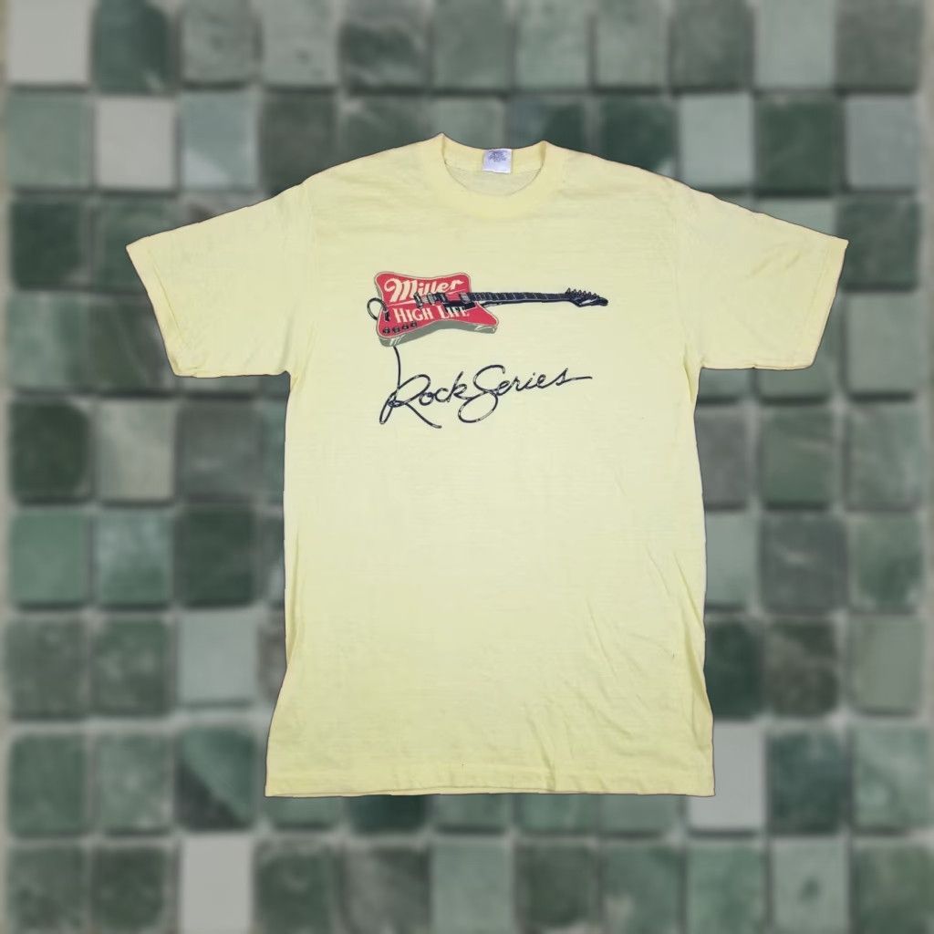 Vintage VINTAGE Miller Beer Promo Rock Series Yellow T-Shirt XL (50/50) Mens XS? XLarge 50/50 Size US XL / EU 56 / 4 - 1 Thumbnail