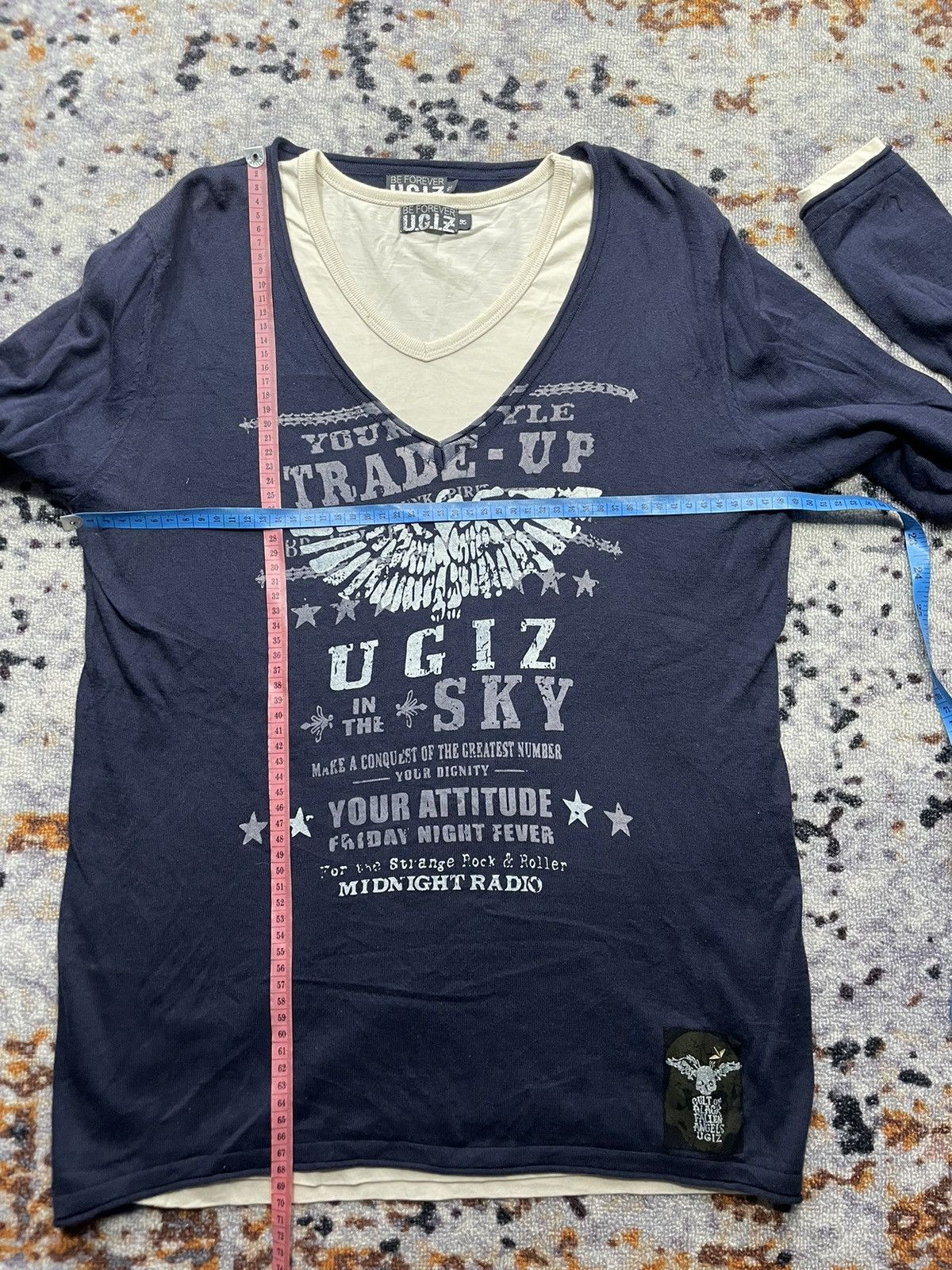 Hysteric Glamour × Japanese Brand × PPFM BE FOREVER U.G.I.Z "TRADE UP" DOUBLE LAYER Long Sleeve Size US M / EU 48-50 / 2 - 9 Thumbnail