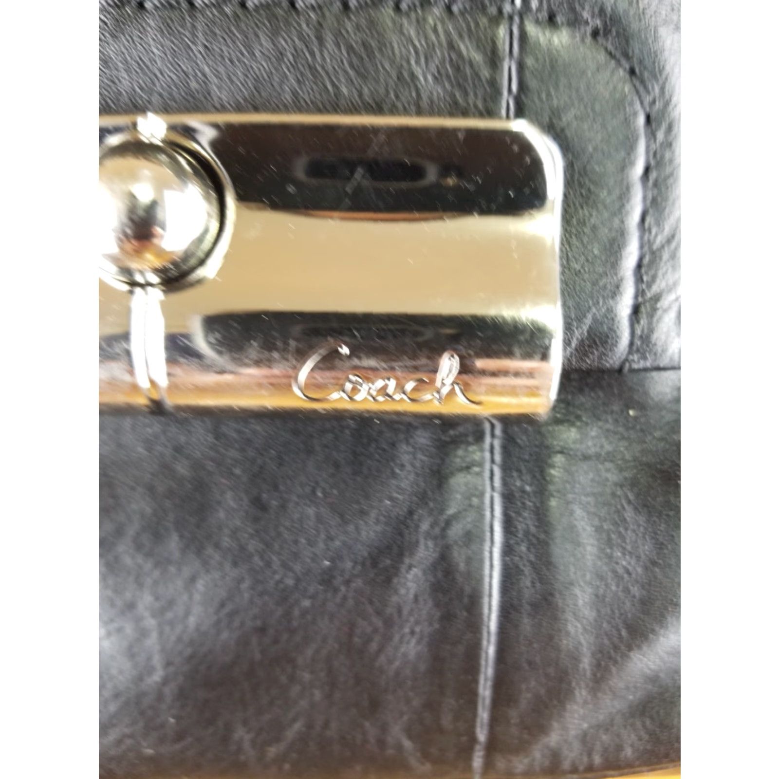Coach VINTAGE Coach BLACK Leather Shoulder Bag Cross Bag 16814 COACH Y2K Women Medium Size ONE SIZE - 2 Thumbnail