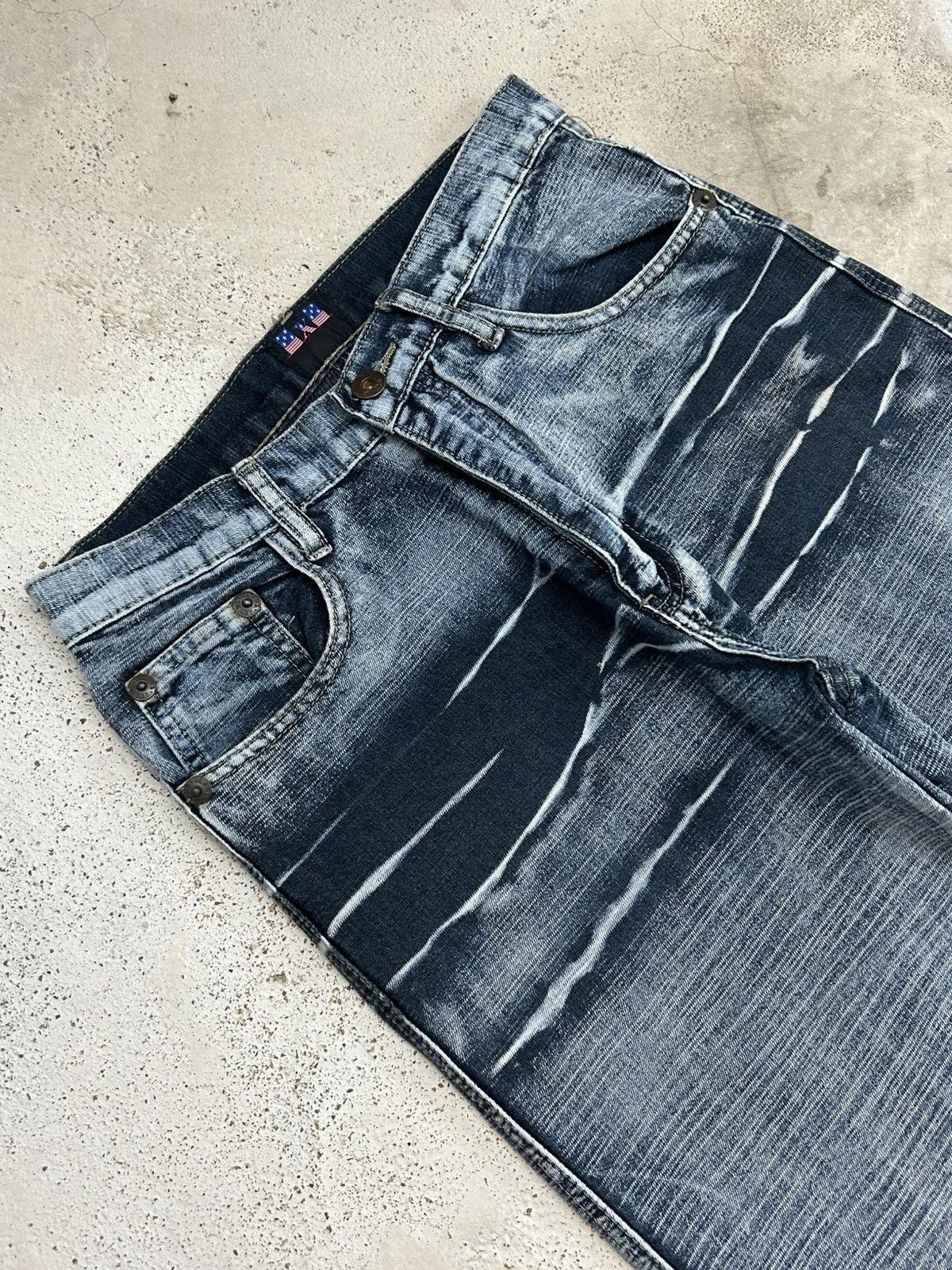 Hysteric Glamour Flare Jeans Painted Washed Heavy Whisker Size 27" / US 4 / IT 40 - 8 Thumbnail