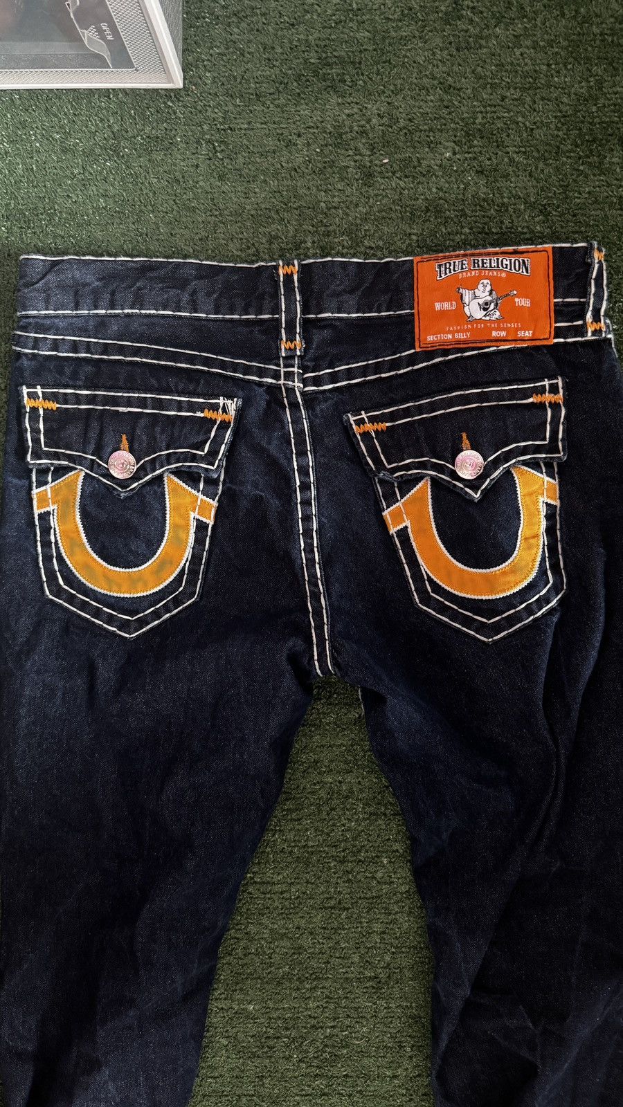 True Religion Navy and yellow true religion jeans Size US 36 / EU 52 - 2 Thumbnail