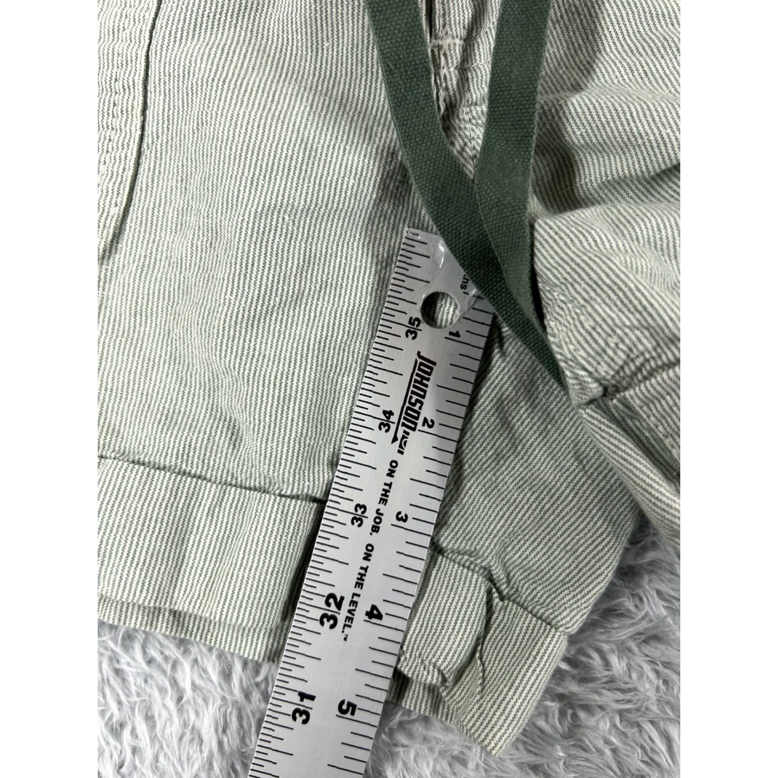 The North Face The North Face Shorts Women 4 Green White Stripe Linen Cotton Blend Pockets 29x5 Size 27" / US 4 / IT 40 - 6 Thumbnail