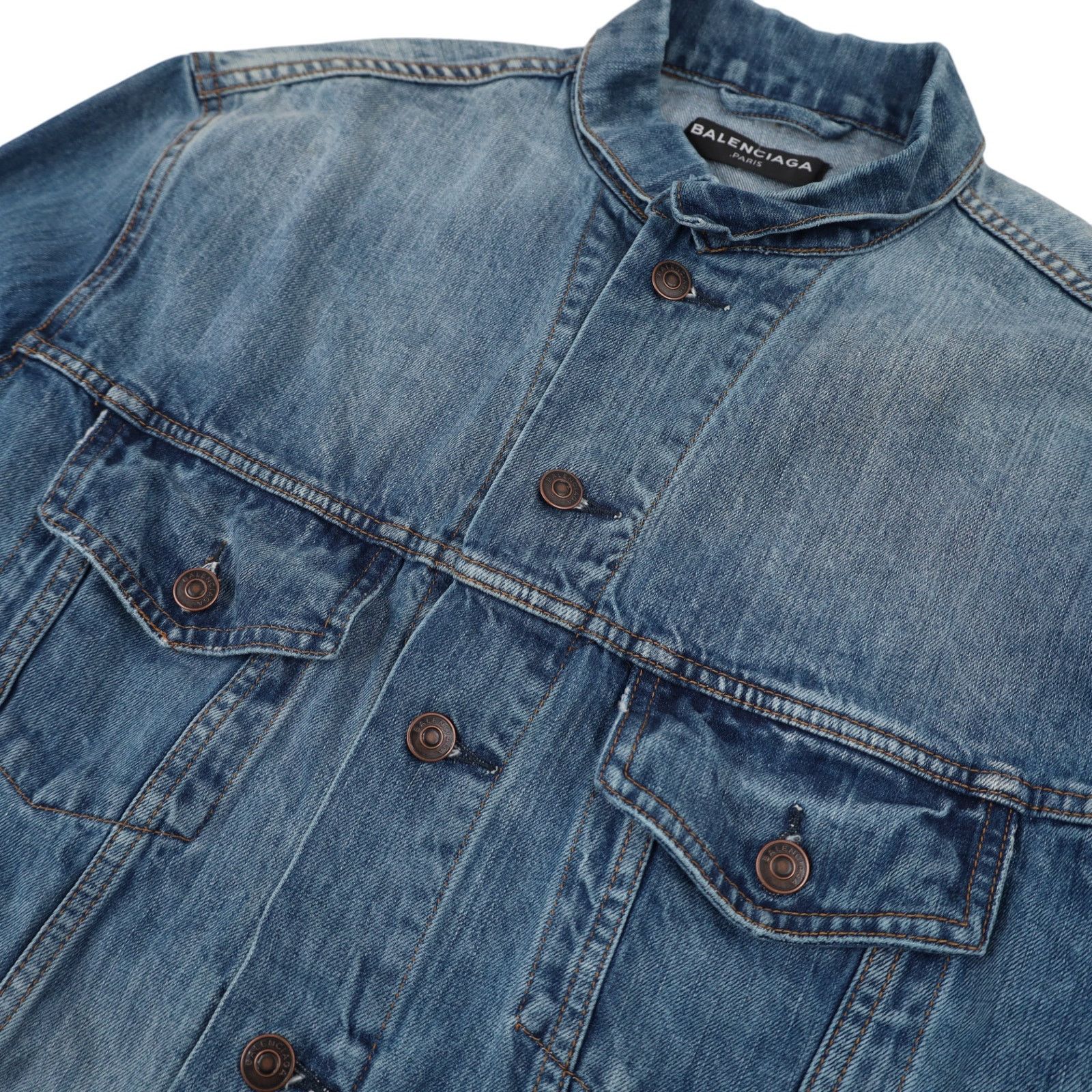 Balenciaga Balenciaga Mode Japanese Denim Embroidered Spellout Jacket Size US M / EU 48-50 / 2 - 5 Thumbnail