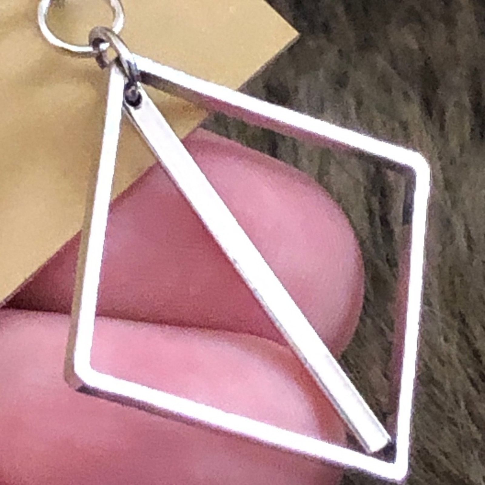 Vintage Vintage silver tone triangle & bar dangle earrings Size ONE SIZE - 4 Thumbnail
