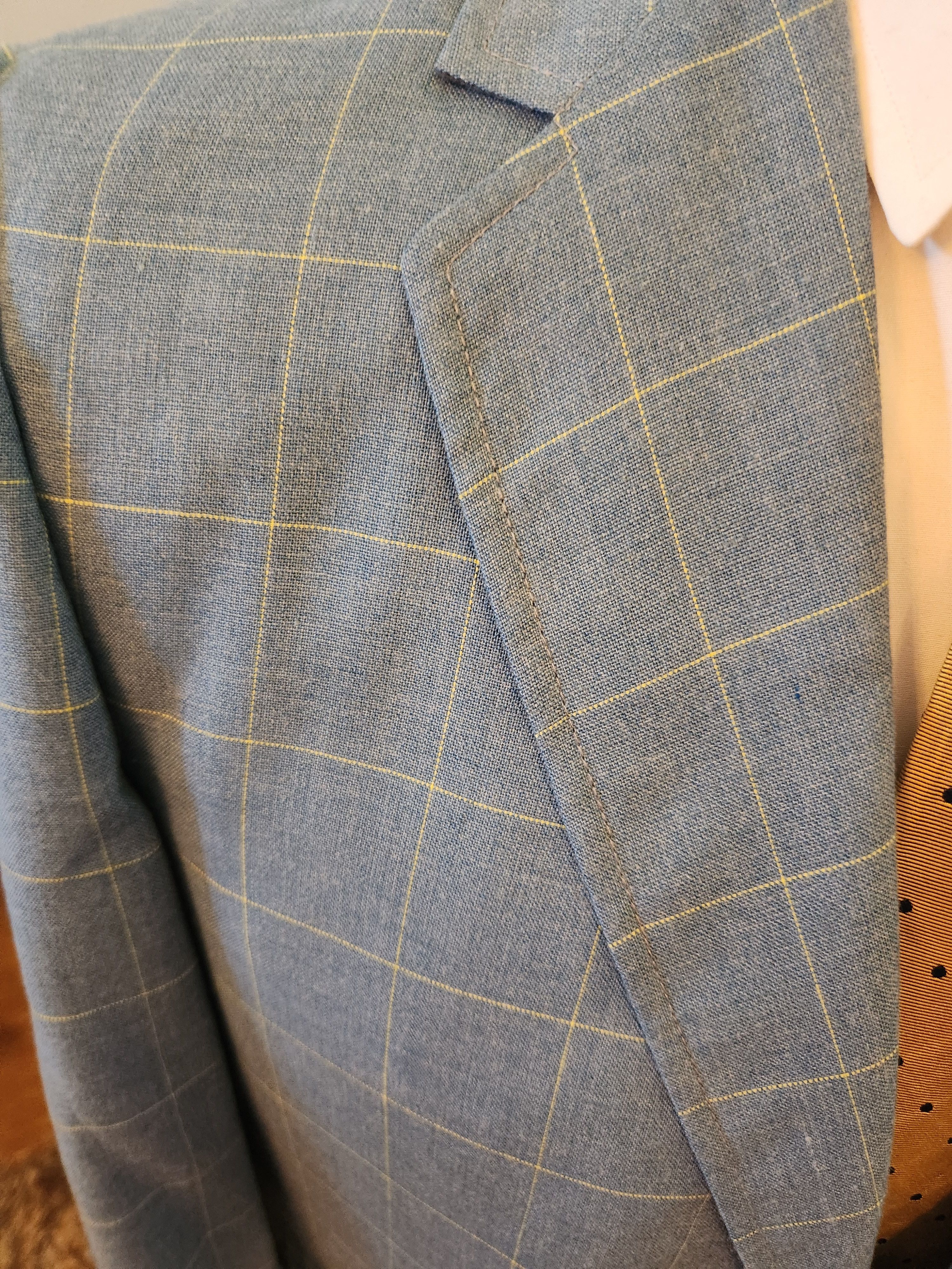 Other Vintage 70's W&S Light Blue Windowpane Sport Coat Size 40R - 3 Thumbnail