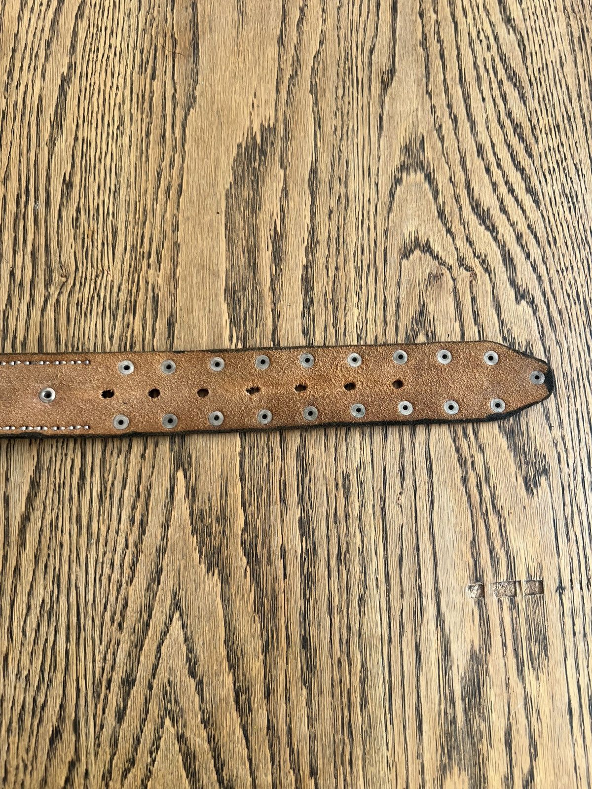 Other Black Leather Belt with Silver Studs Size 36 - 4 Thumbnail