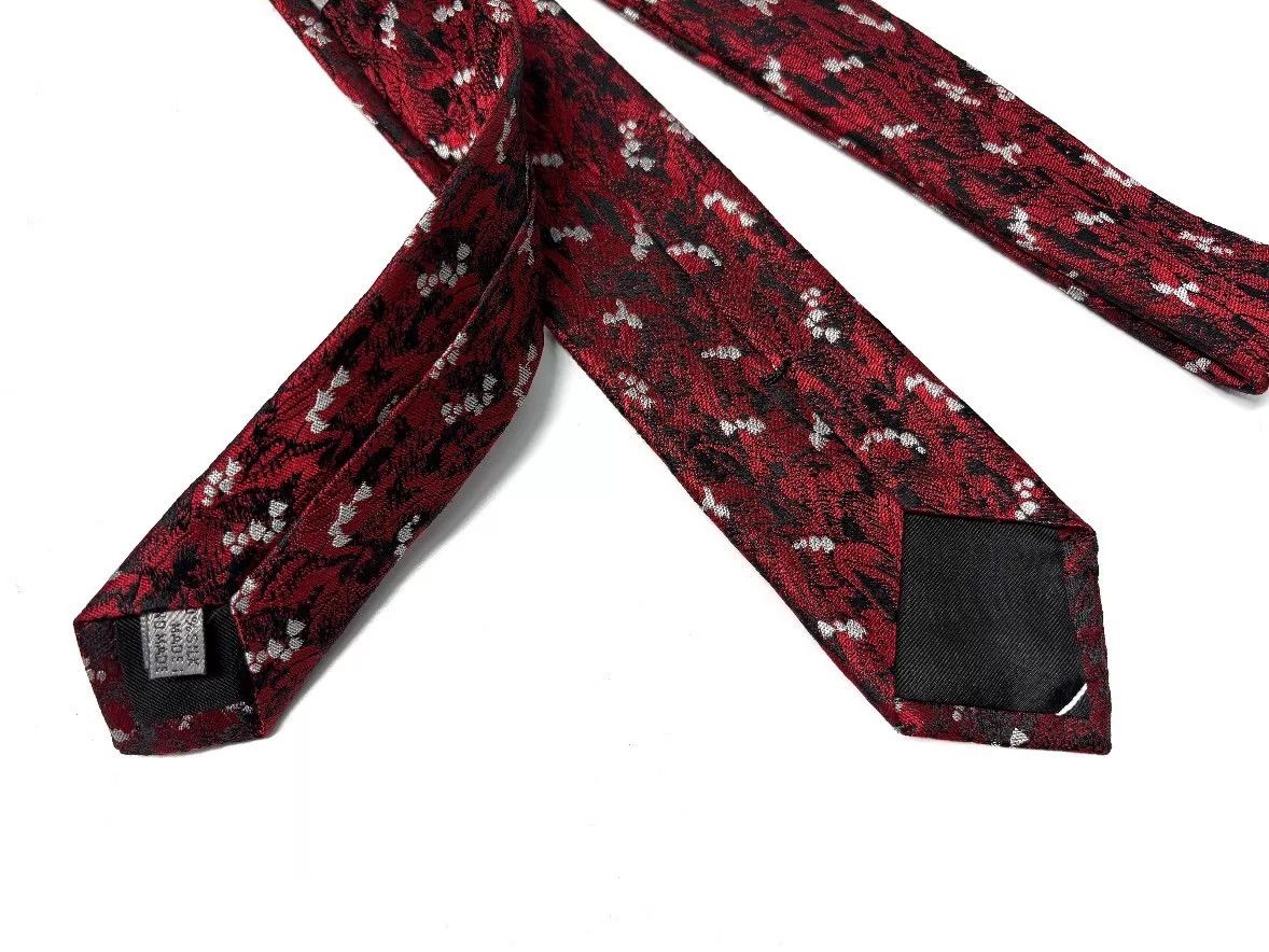 Dior Dior Homme 17SS Black & Red Painted Lily Tie Size ONE SIZE - 5 Thumbnail